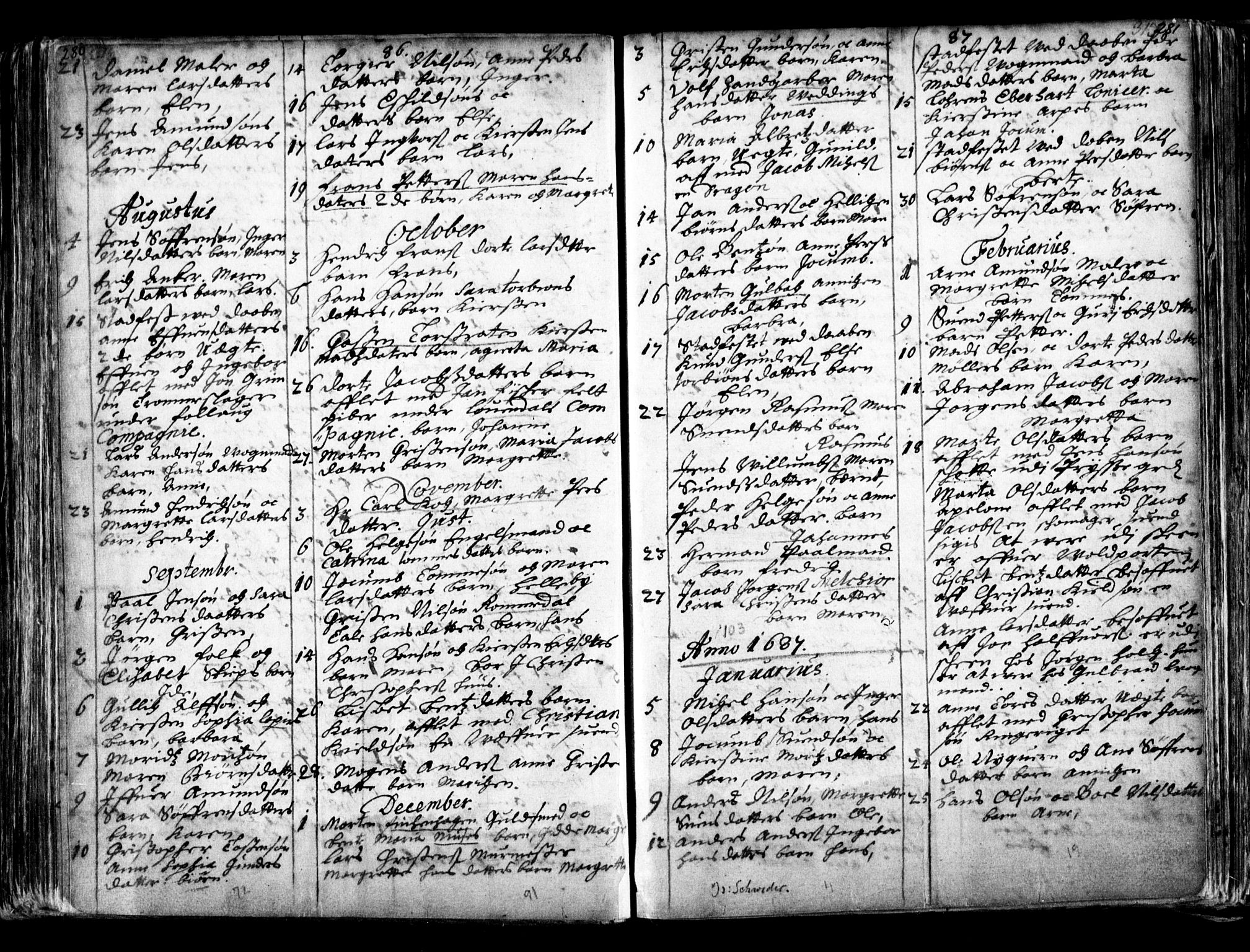 Oslo domkirke Kirkebøker, SAO/A-10752/F/Fa/L0001: Parish register (official) no. 1, 1648-1704, p. 280-281