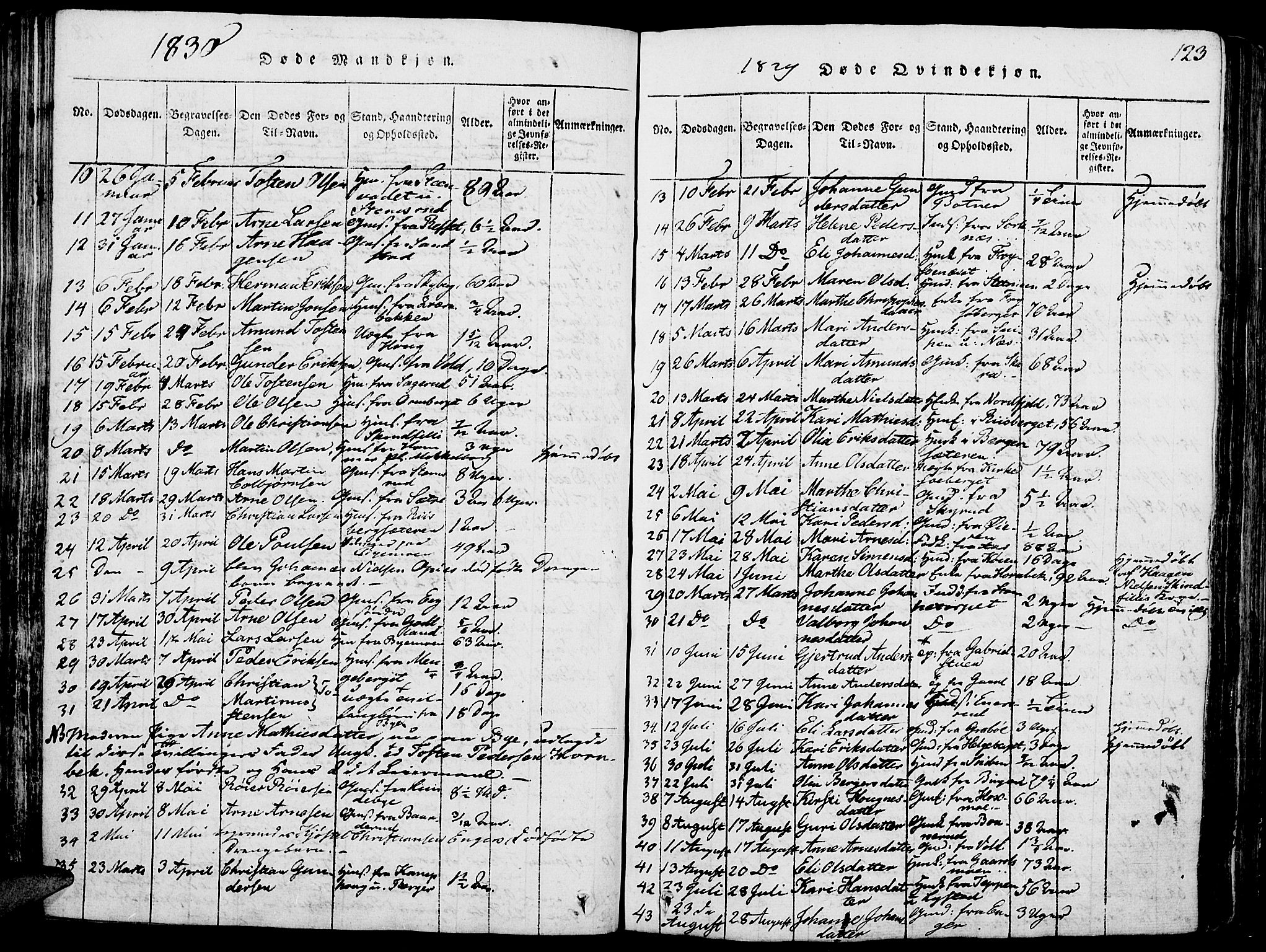 Grue prestekontor, AV/SAH-PREST-036/H/Ha/Haa/L0006: Parish register (official) no. 6, 1814-1830, p. 123