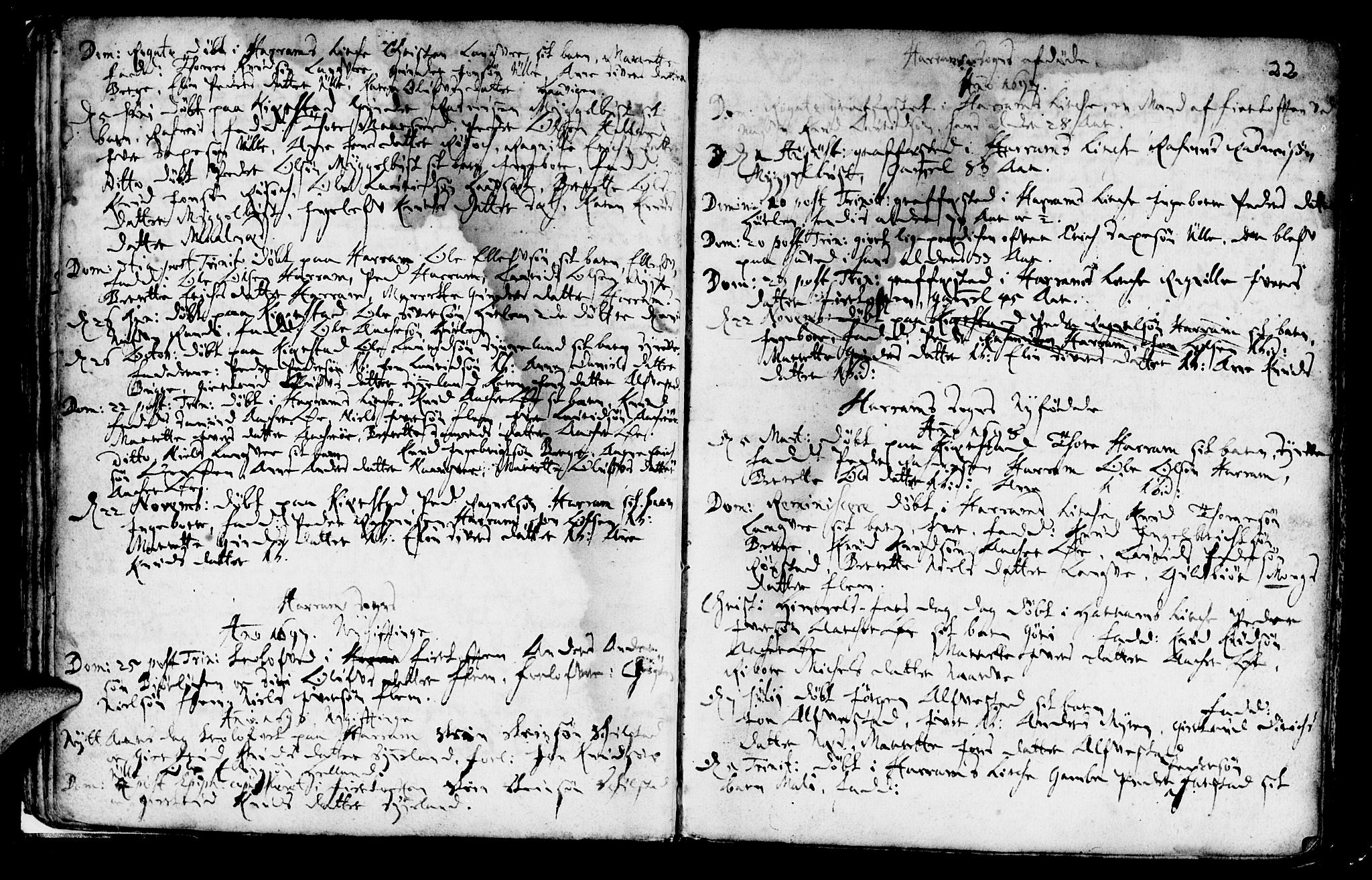 Ministerialprotokoller, klokkerbøker og fødselsregistre - Møre og Romsdal, SAT/A-1454/536/L0491: Parish register (official) no. 536A01 /1, 1689-1737, p. 22