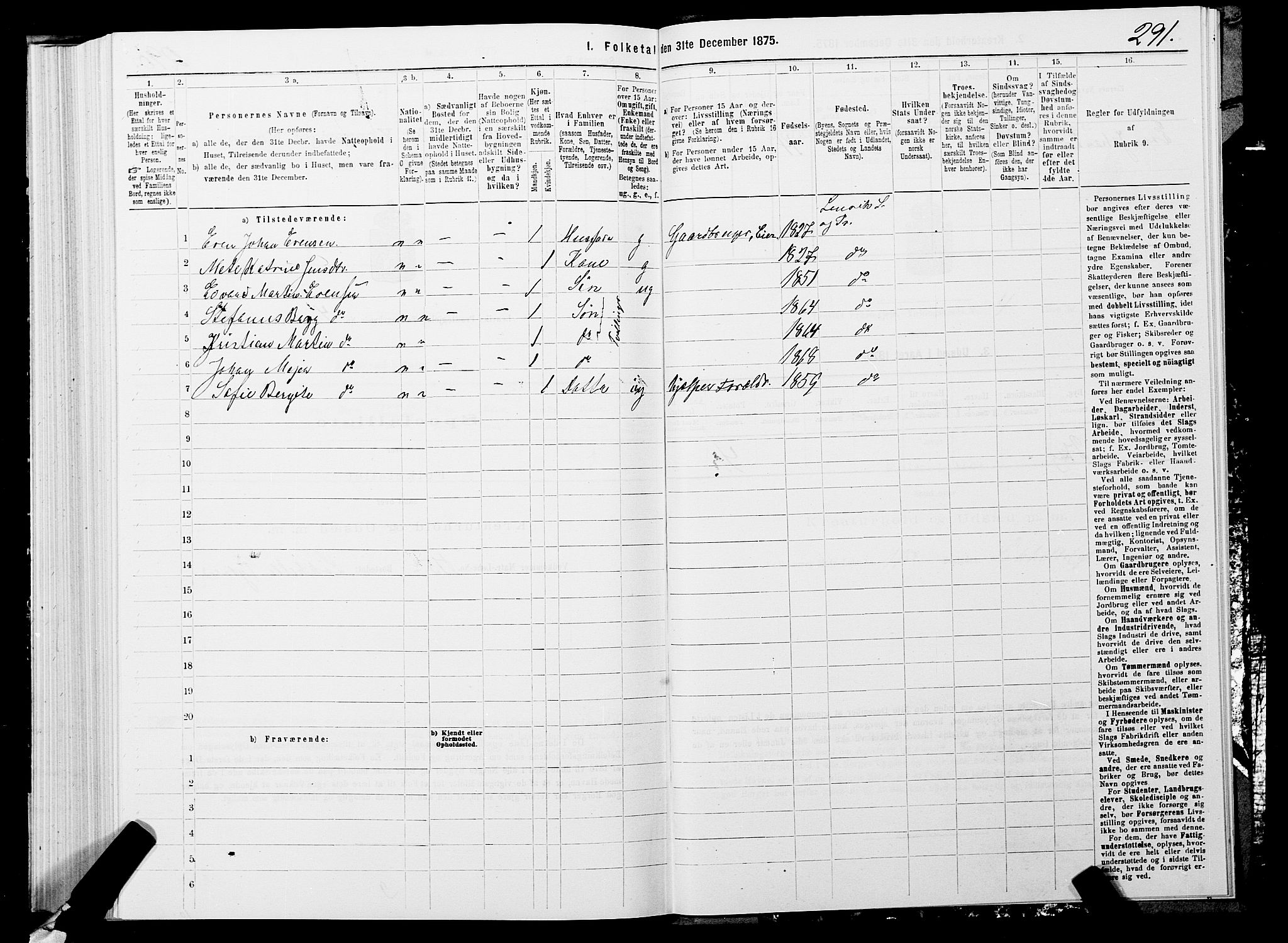 SATØ, 1875 census for 1931P Lenvik, 1875, p. 2291