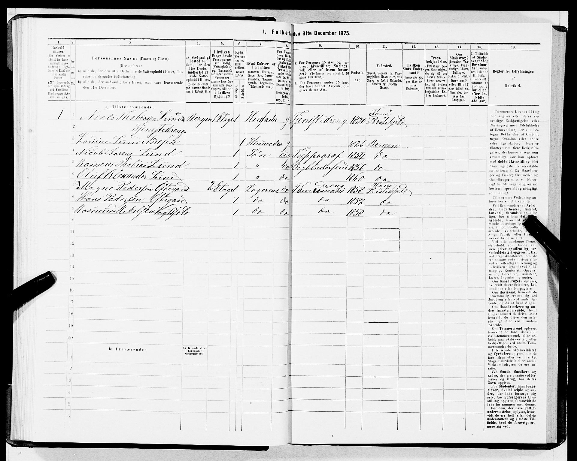 SAB, 1875 census for 1301 Bergen, 1875, p. 1636