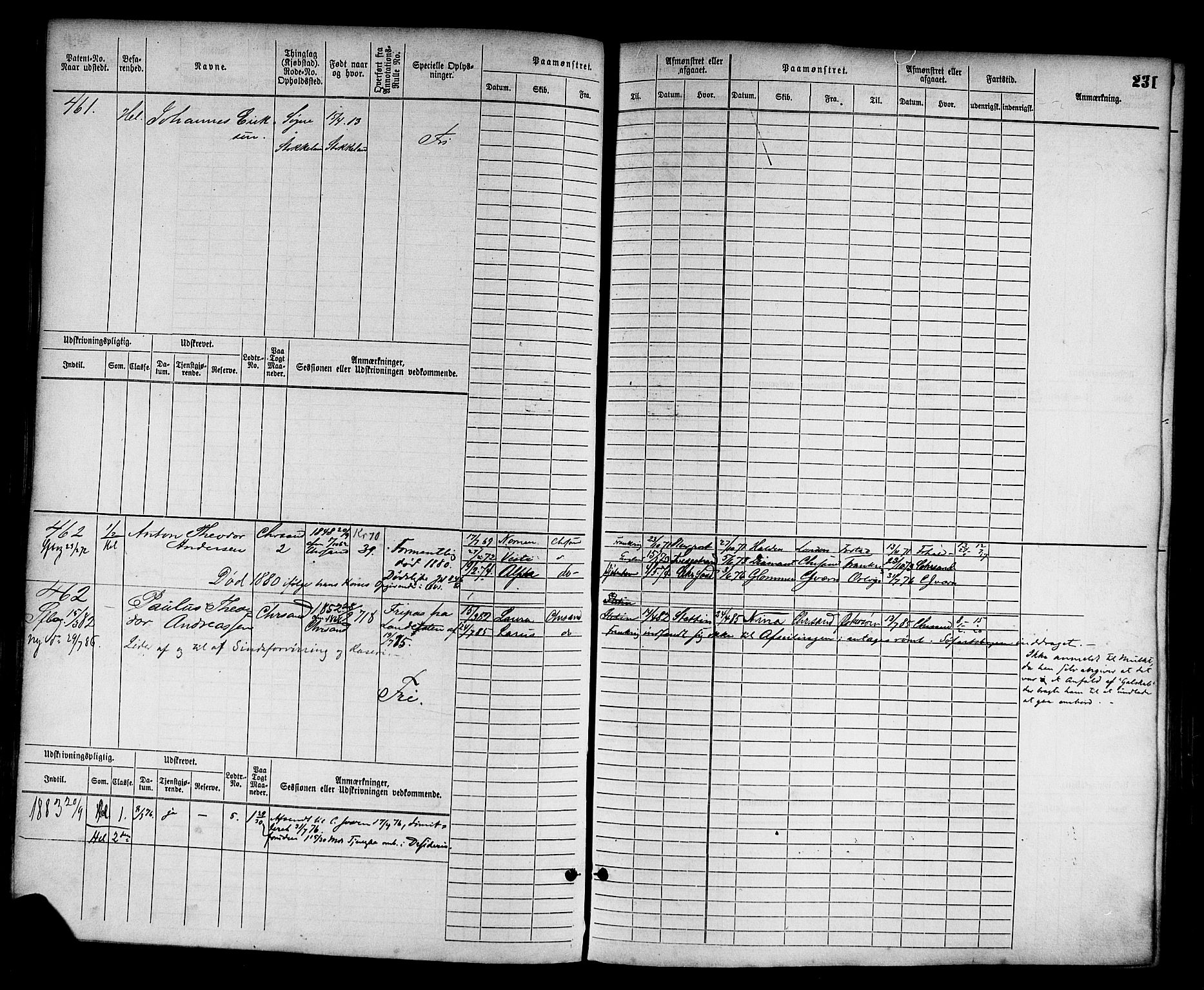 Kristiansand mønstringskrets, AV/SAK-2031-0015/F/Fb/L0003: Hovedrulle nr 1-762, I-10, 1860-1911, p. 244