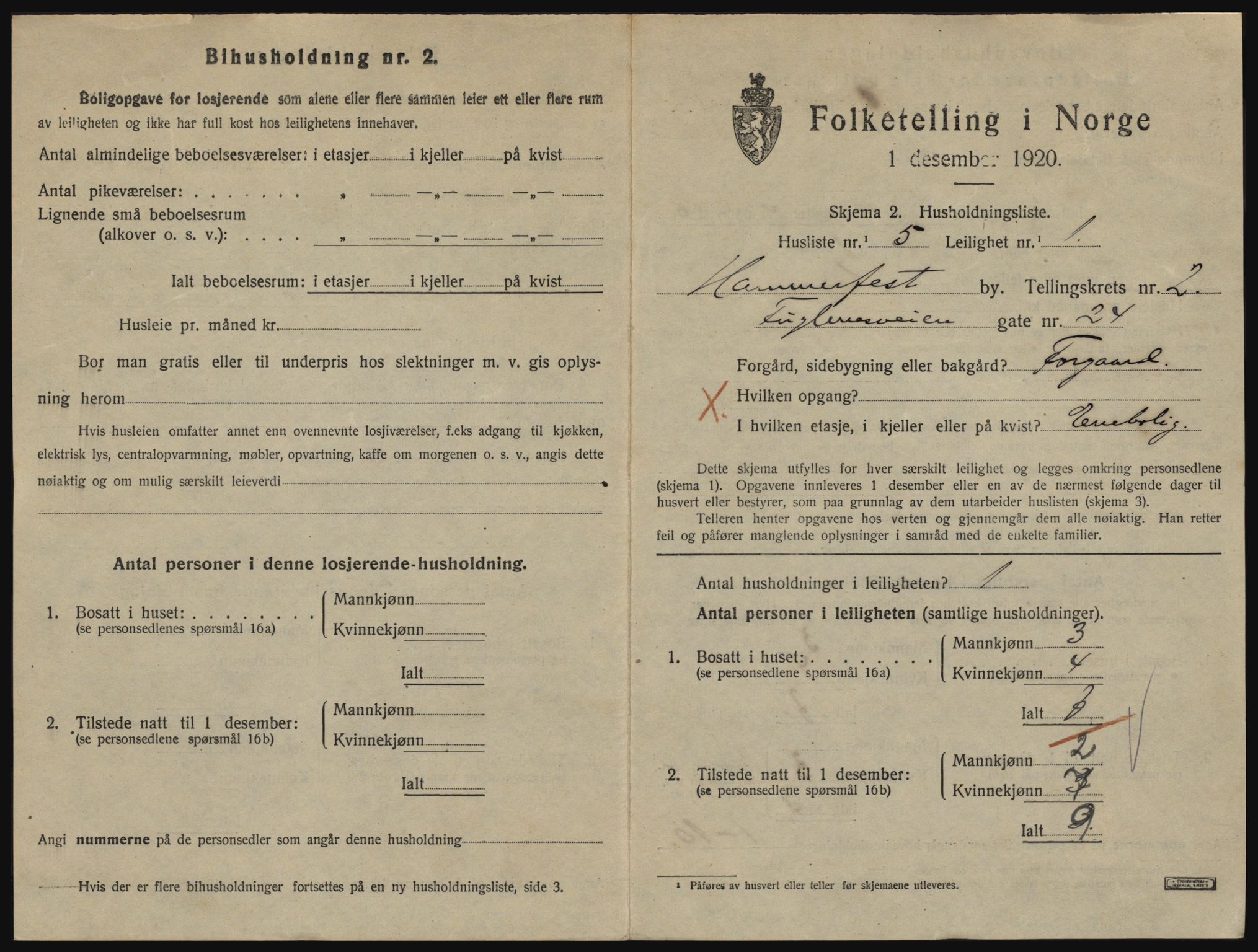 SATØ, 1920 census for Hammerfest, 1920, p. 1894