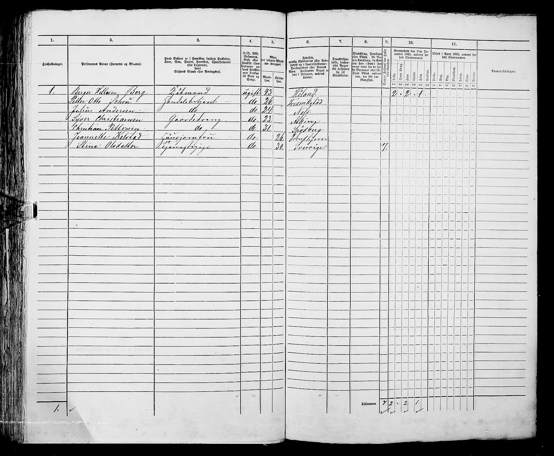 RA, 1865 census for Kristiania, 1865, p. 957