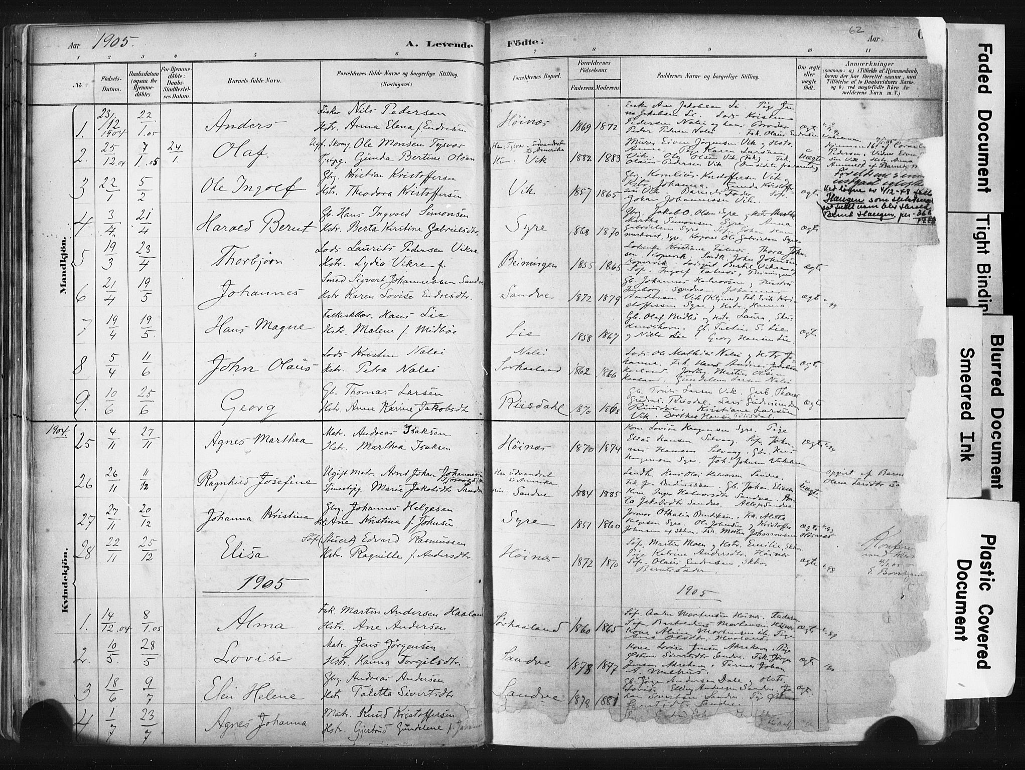 Skudenes sokneprestkontor, AV/SAST-A -101849/H/Ha/Haa/L0009: Parish register (official) no. A 6, 1882-1912, p. 62