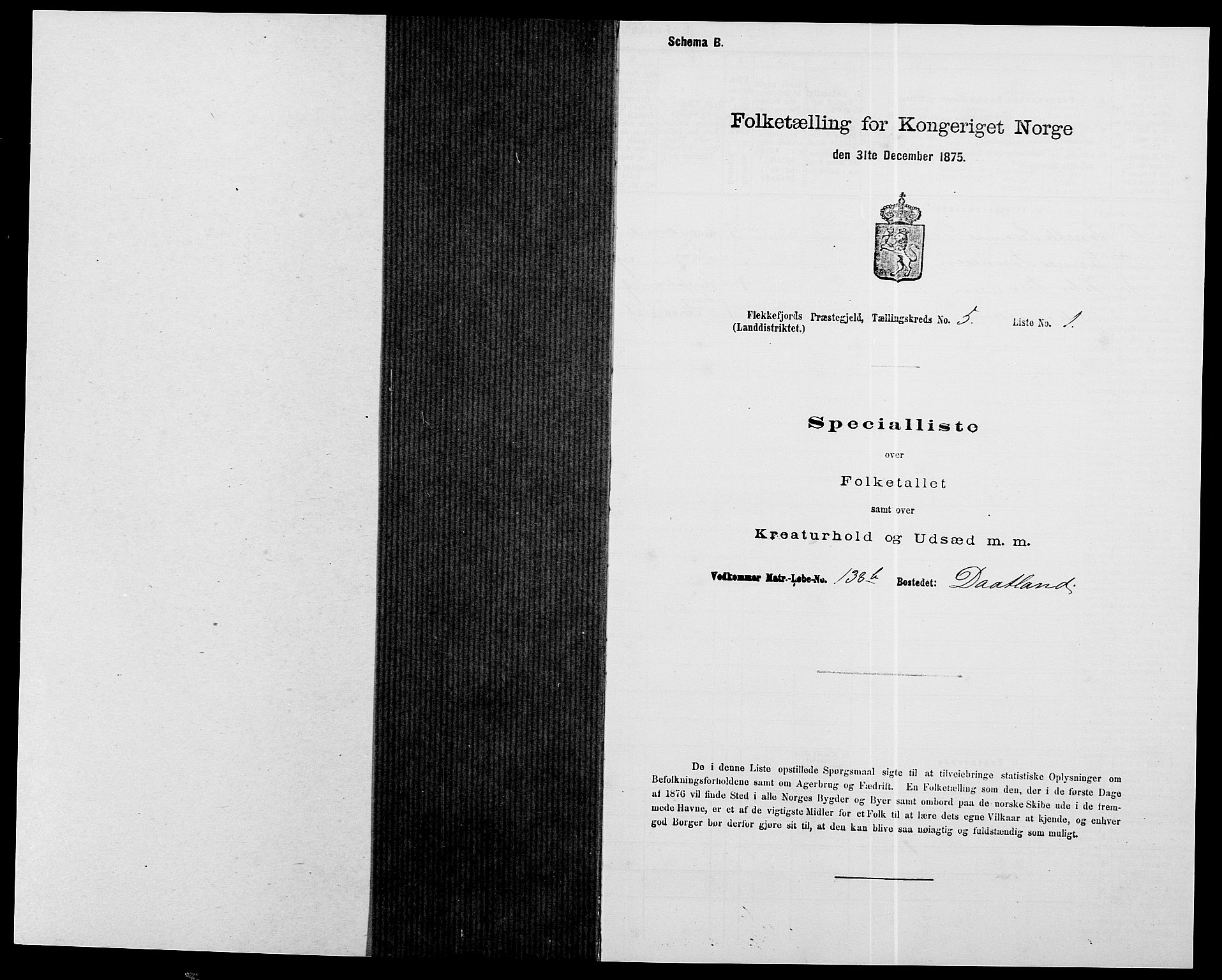 SAK, 1875 census for 1042L Flekkefjord/Nes og Hidra, 1875, p. 692