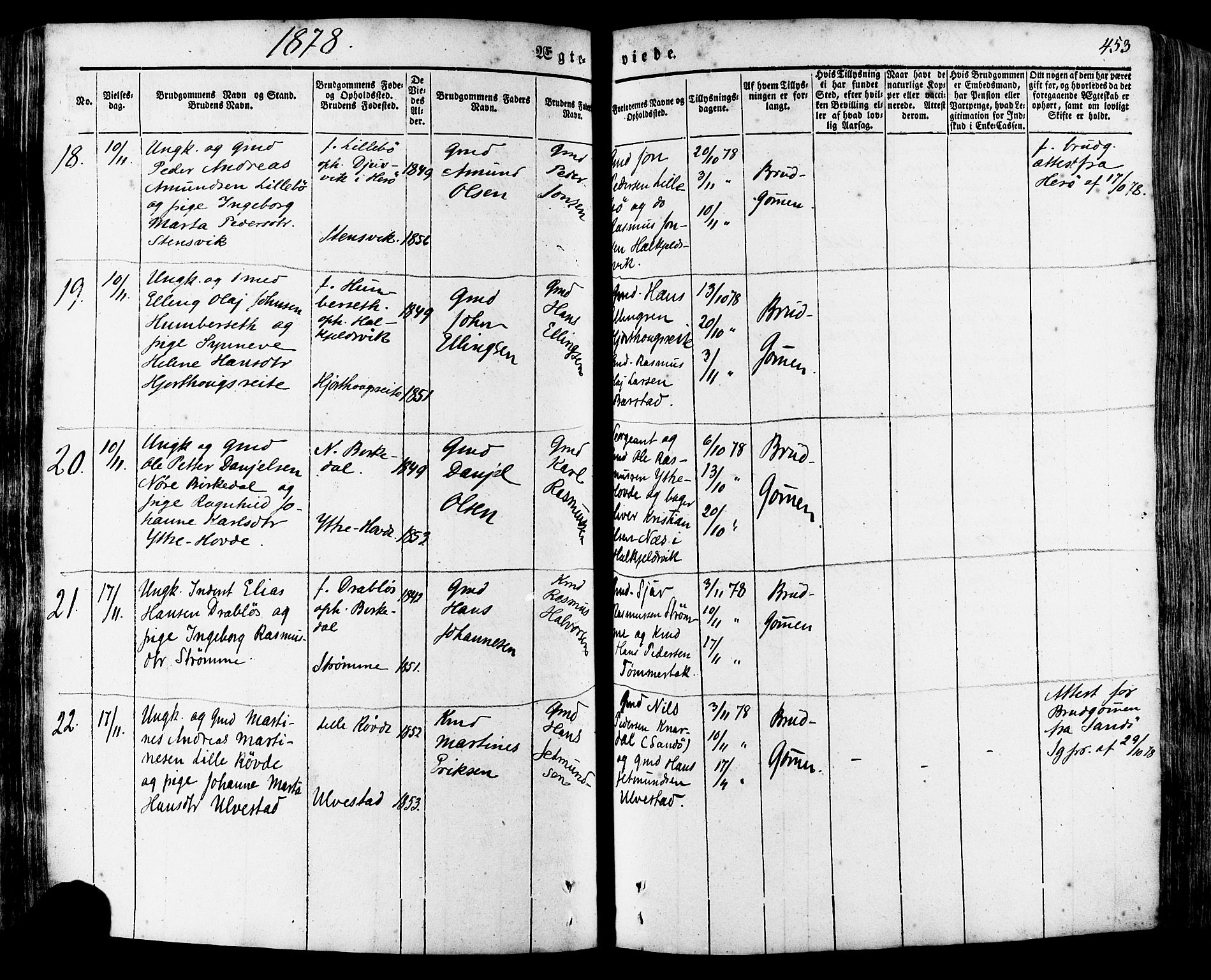 Ministerialprotokoller, klokkerbøker og fødselsregistre - Møre og Romsdal, AV/SAT-A-1454/511/L0140: Parish register (official) no. 511A07, 1851-1878, p. 453