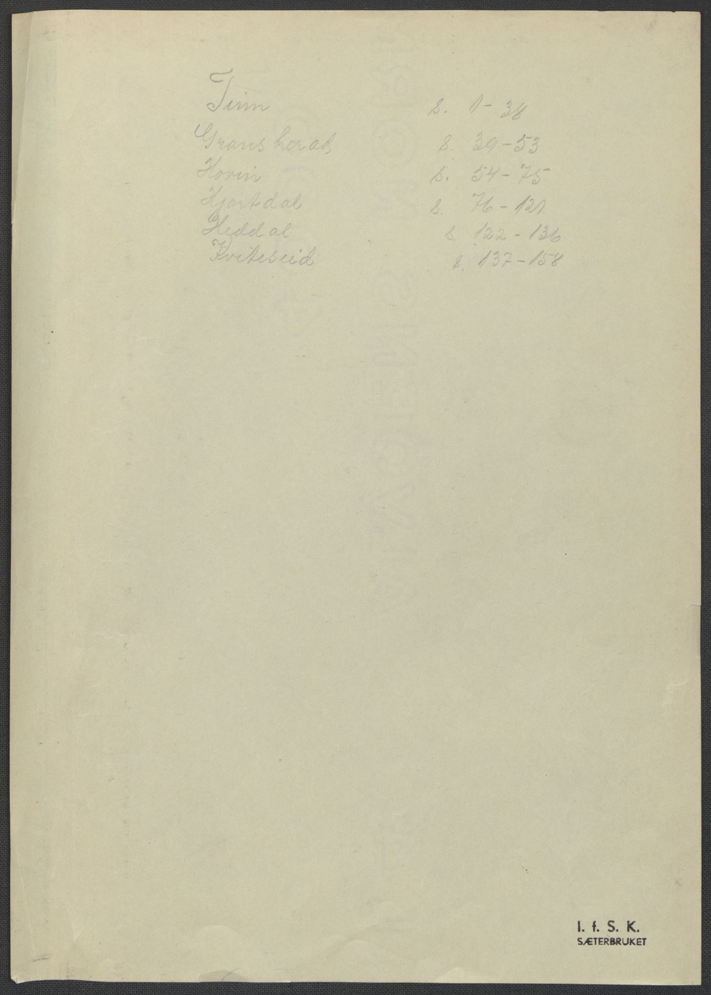 Instituttet for sammenlignende kulturforskning, AV/RA-PA-0424/F/Fc/L0007/0002: Eske B7: / Telemark (perm XVII), 1934-1937