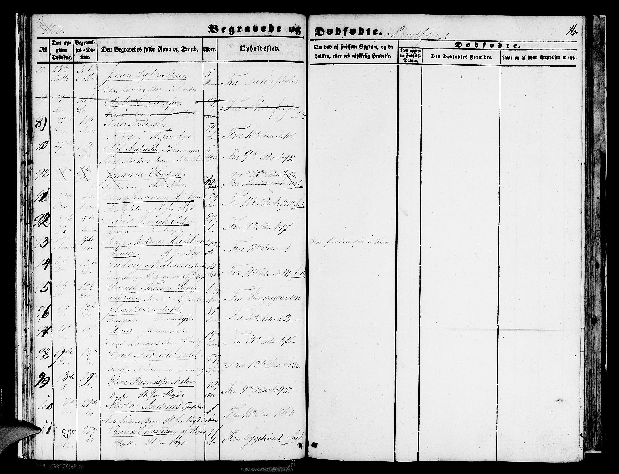 Domkirken sokneprestembete, SAB/A-74801/H/Hab/L0038: Parish register (copy) no. E 2, 1847-1859, p. 16