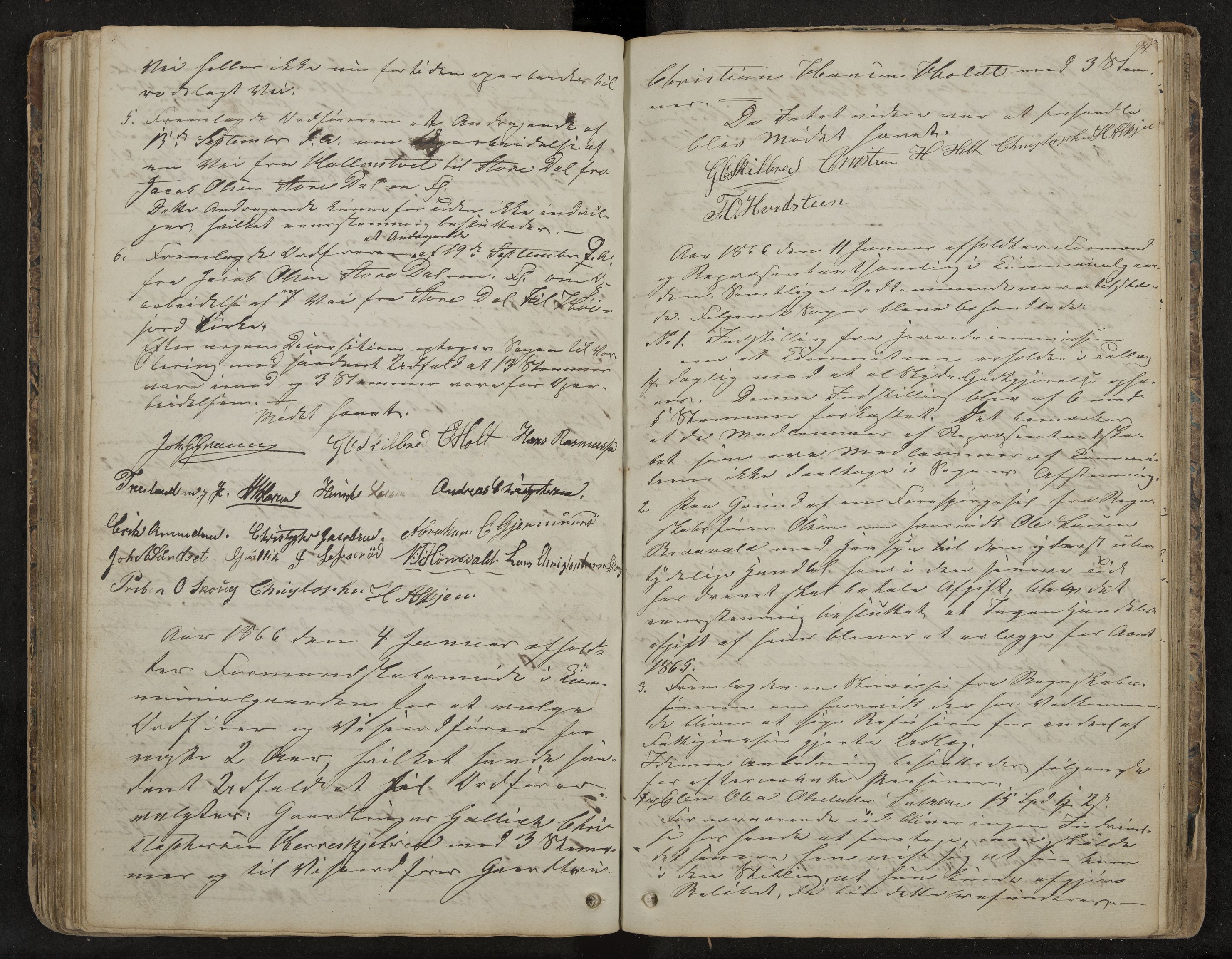 Andebu formannskap og sentraladministrasjon, IKAK/0719021-1/A/Aa/L0001: Møtebok med register, 1837-1869, p. 94
