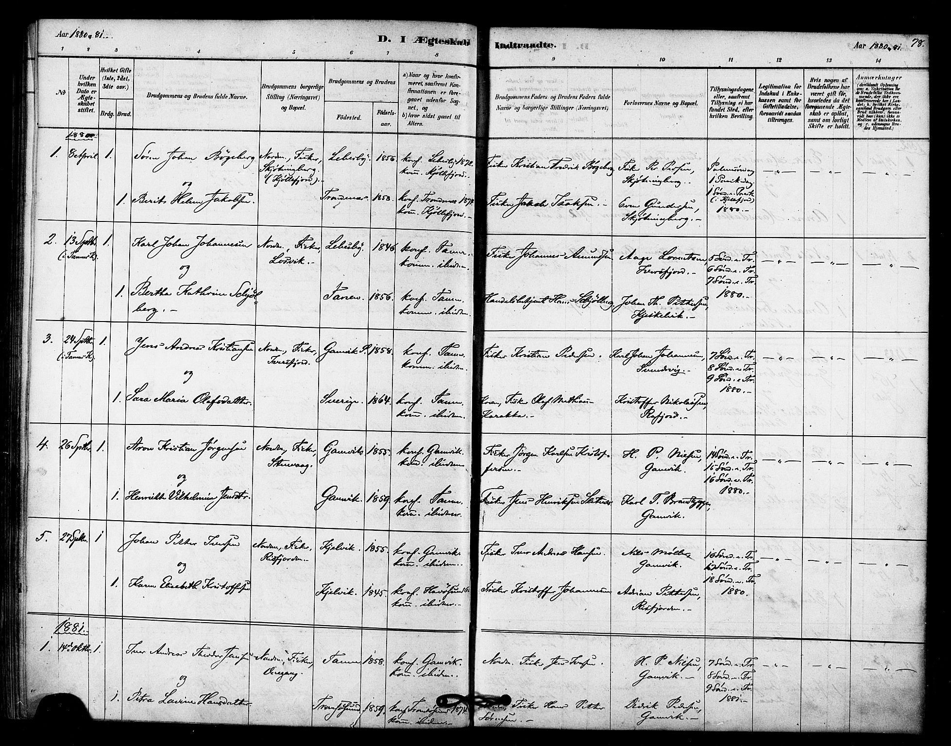 Tana sokneprestkontor, SATØ/S-1334/H/Ha/L0003kirke: Parish register (official) no. 3, 1878-1892, p. 78