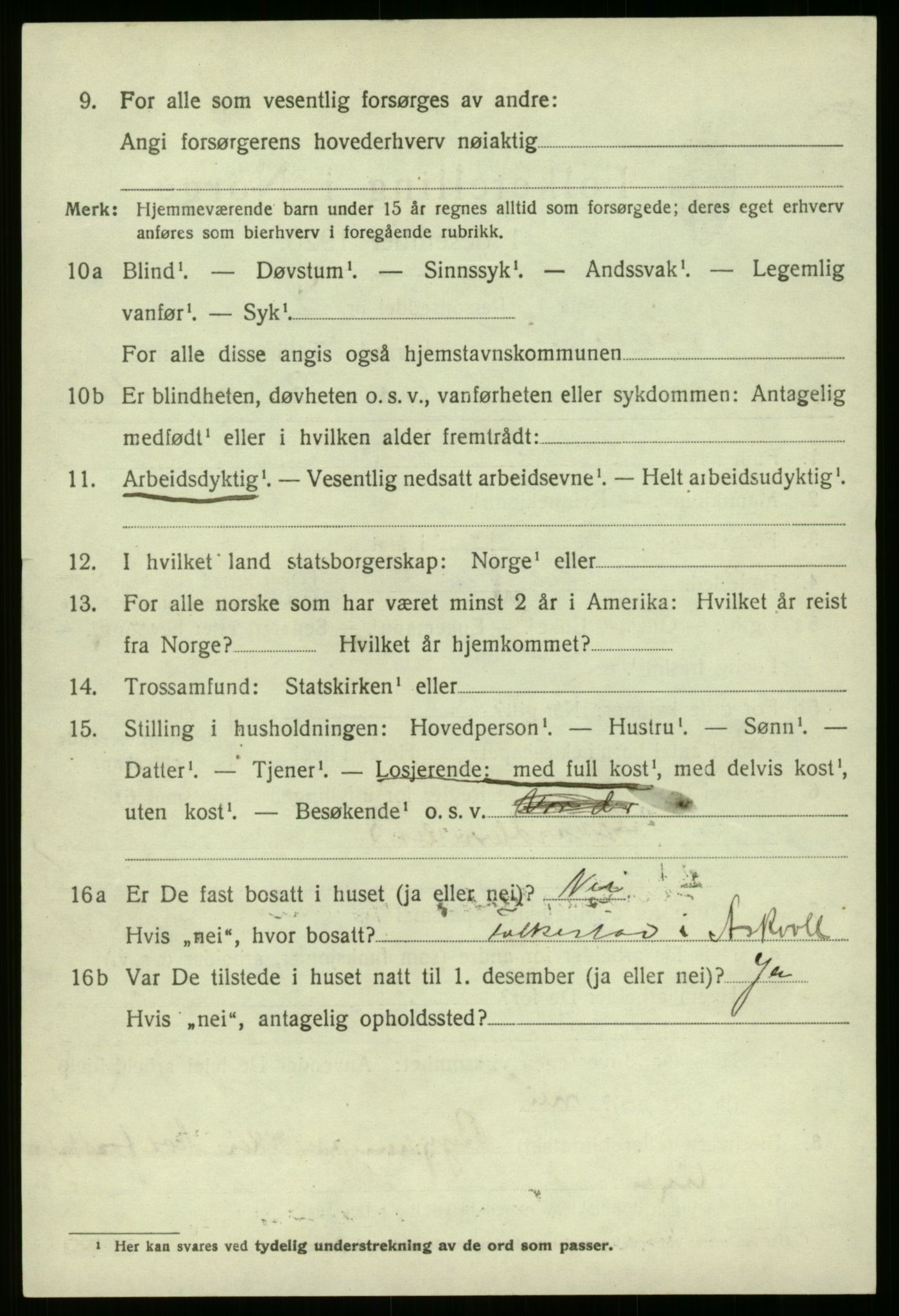 SAB, 1920 census for Askvoll, 1920, p. 4567