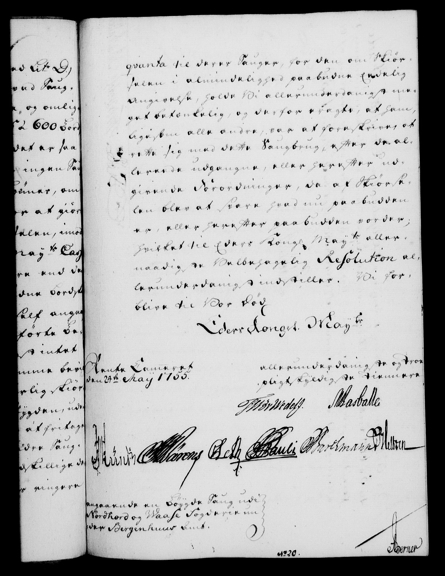 Rentekammeret, Kammerkanselliet, AV/RA-EA-3111/G/Gf/Gfa/L0037: Norsk relasjons- og resolusjonsprotokoll (merket RK 52.37), 1755, p. 293