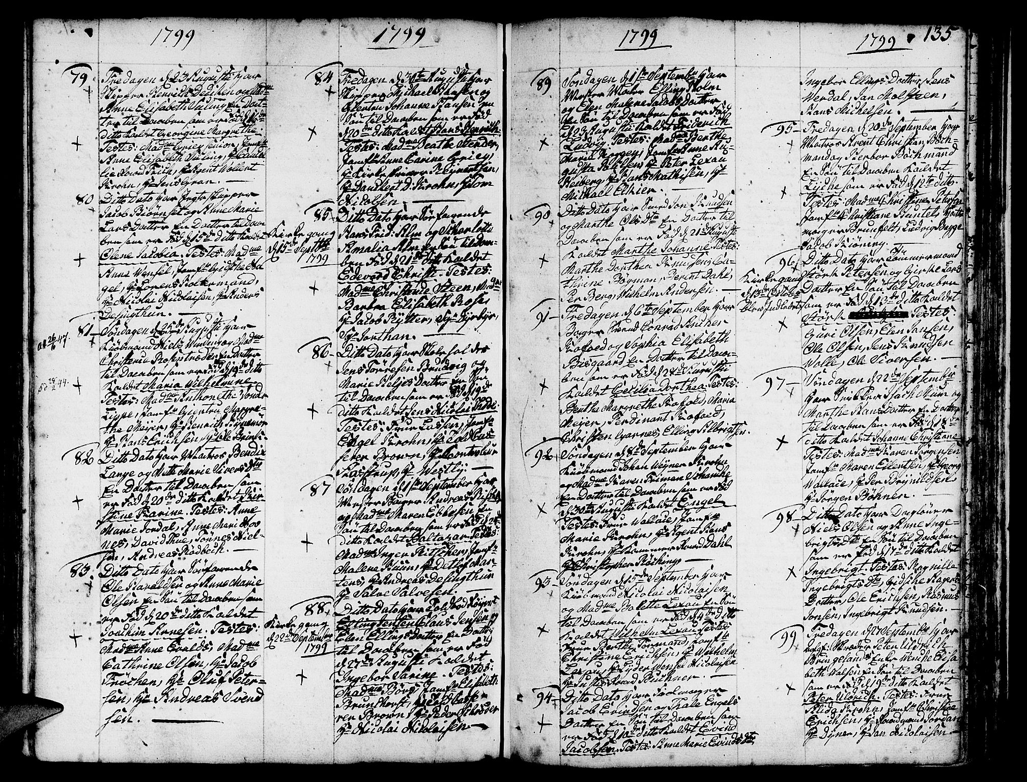 Nykirken Sokneprestembete, AV/SAB-A-77101/H/Haa/L0005: Parish register (official) no. A 5, 1775-1808, p. 135