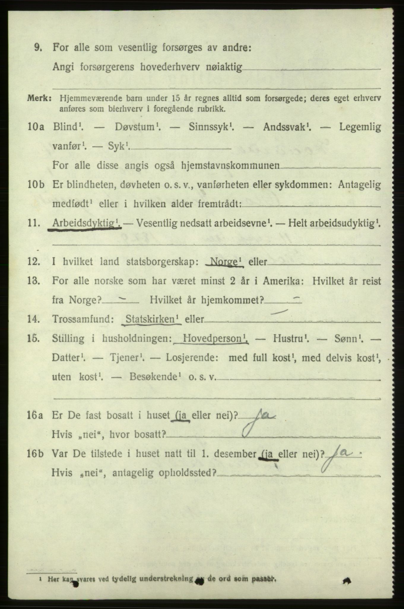 SAB, 1920 census for Skånevik, 1920, p. 3306