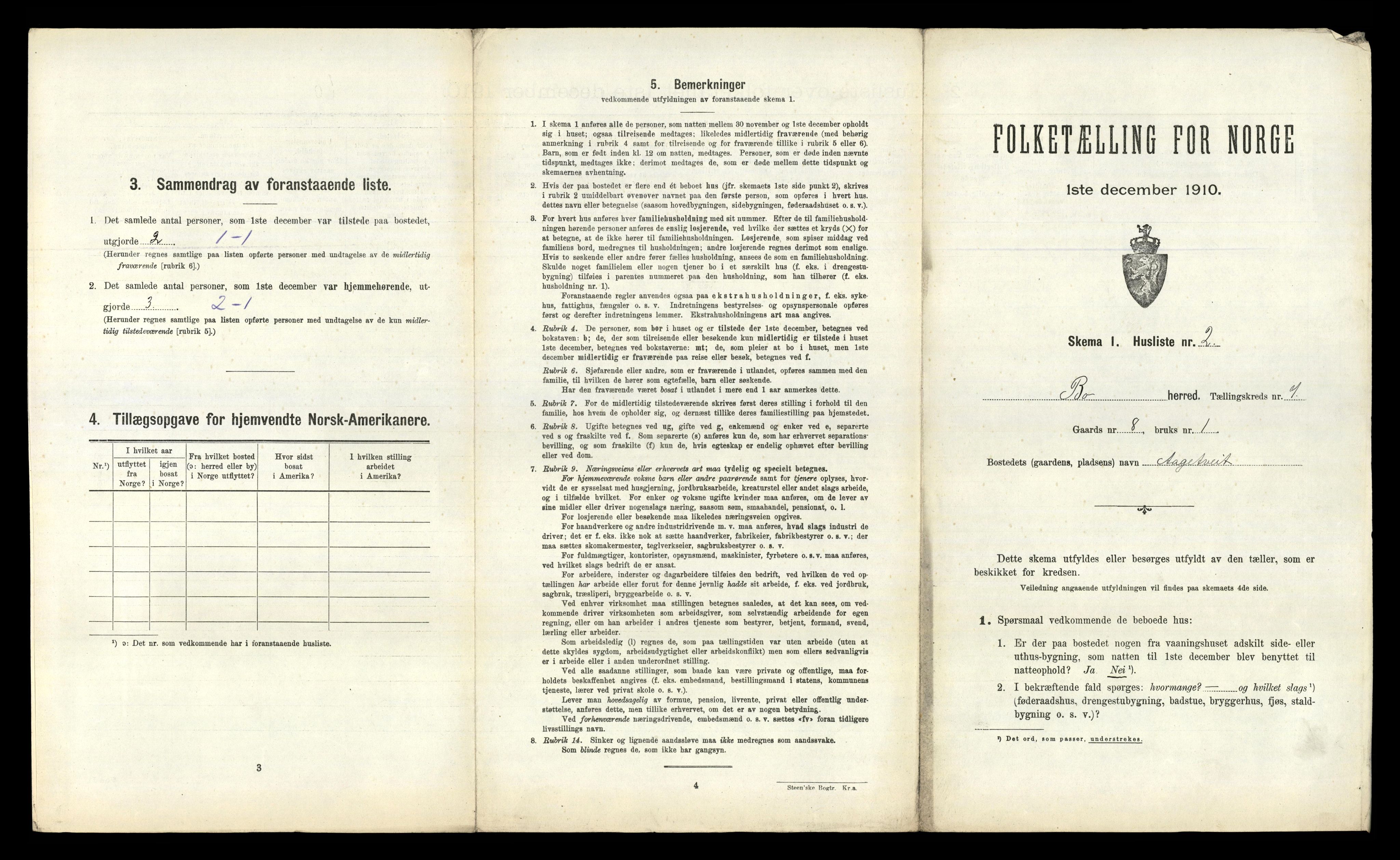 RA, 1910 census for Bø, 1910, p. 835