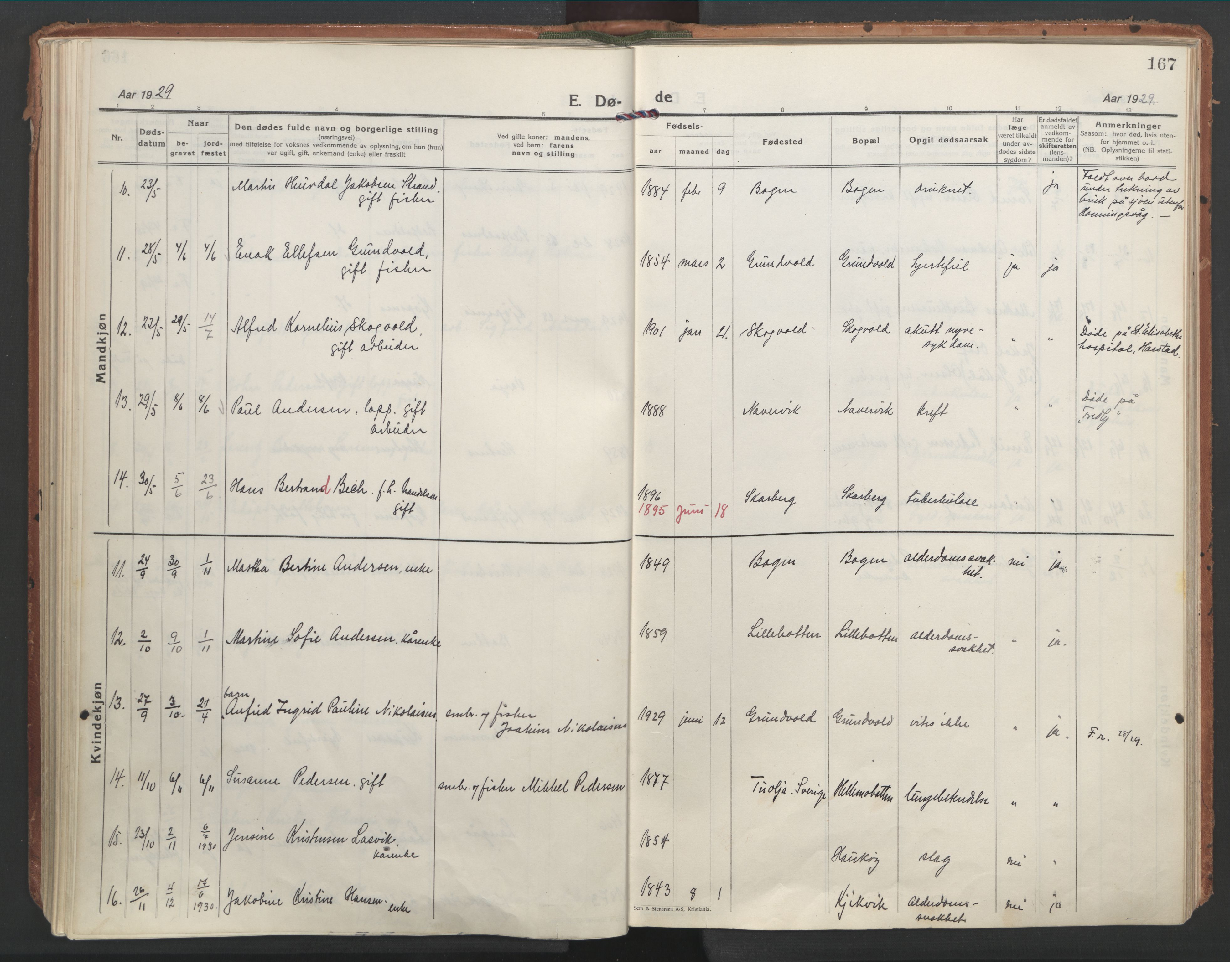 Ministerialprotokoller, klokkerbøker og fødselsregistre - Nordland, AV/SAT-A-1459/861/L0873: Parish register (official) no. 861A08, 1923-1932, p. 167