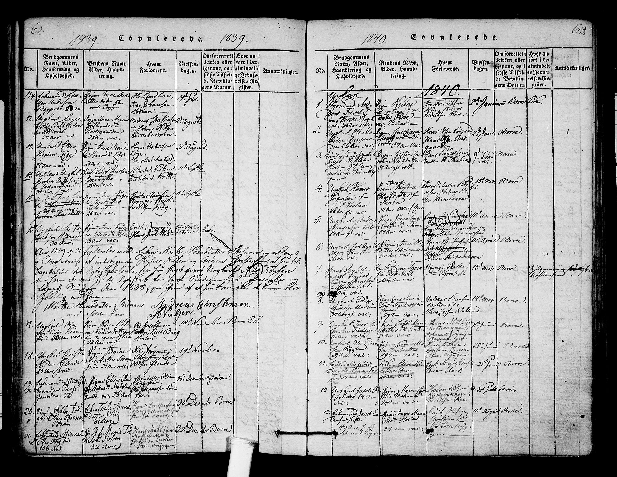 Borre kirkebøker, AV/SAKO-A-338/F/Fa/L0004: Parish register (official) no. I 4, 1815-1845, p. 62-63