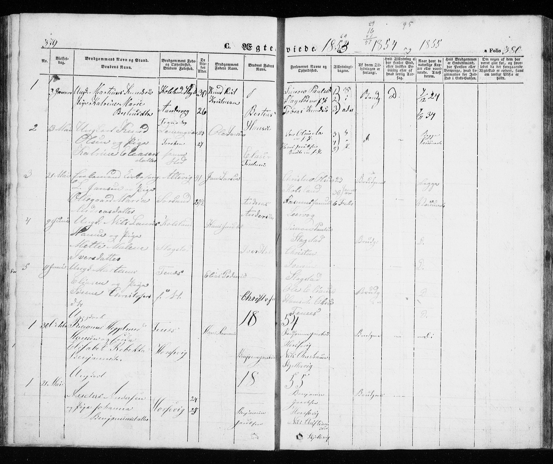 Trondenes sokneprestkontor, SATØ/S-1319/H/Ha/L0010kirke: Parish register (official) no. 10, 1840-1865, p. 379-380