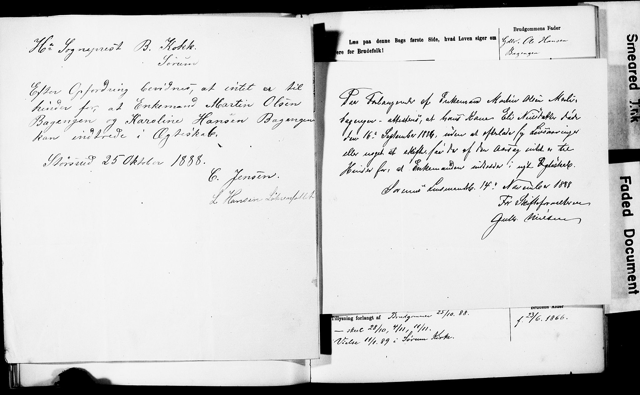 Sørum prestekontor Kirkebøker, AV/SAO-A-10303/H/Ha/L0001: Banns register no. 1, 1887-1890