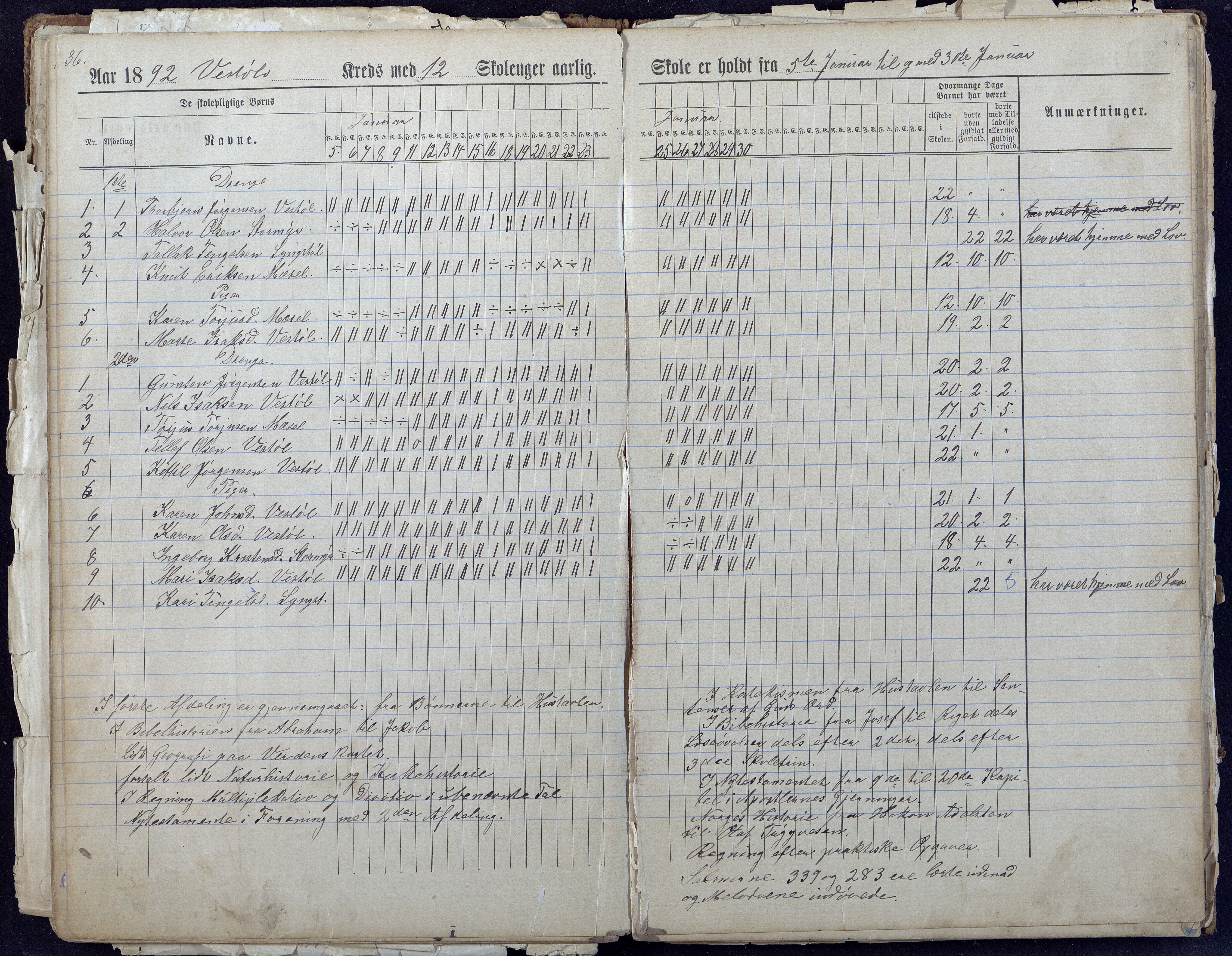 Gjerstad Kommune, Løite Skole, AAKS/KA0911-550c/F01/L0001: Dagbok Løite-Vestøl-Lunden skole, 1891-1901, p. 38