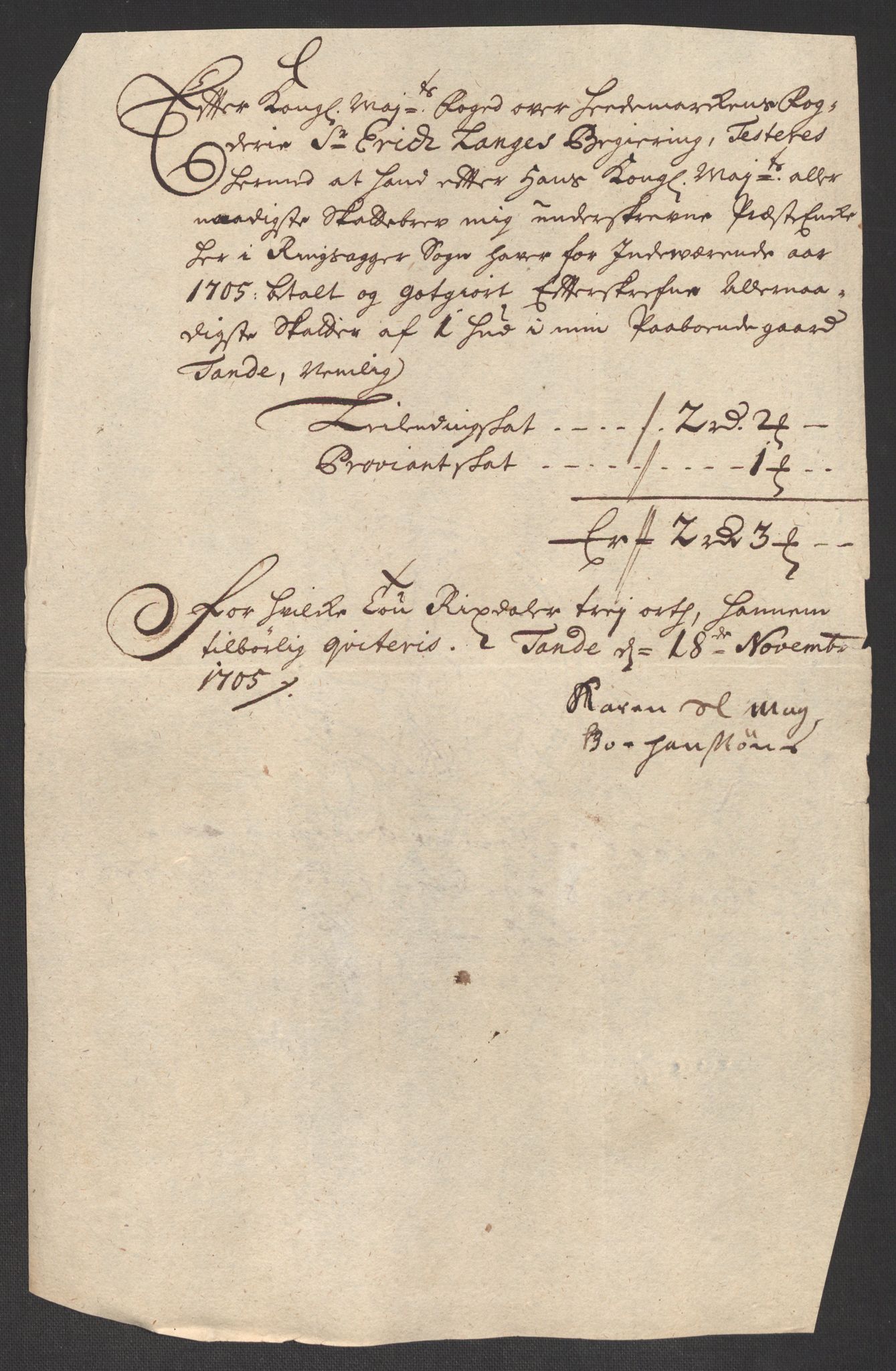 Rentekammeret inntil 1814, Reviderte regnskaper, Fogderegnskap, AV/RA-EA-4092/R16/L1042: Fogderegnskap Hedmark, 1705, p. 155