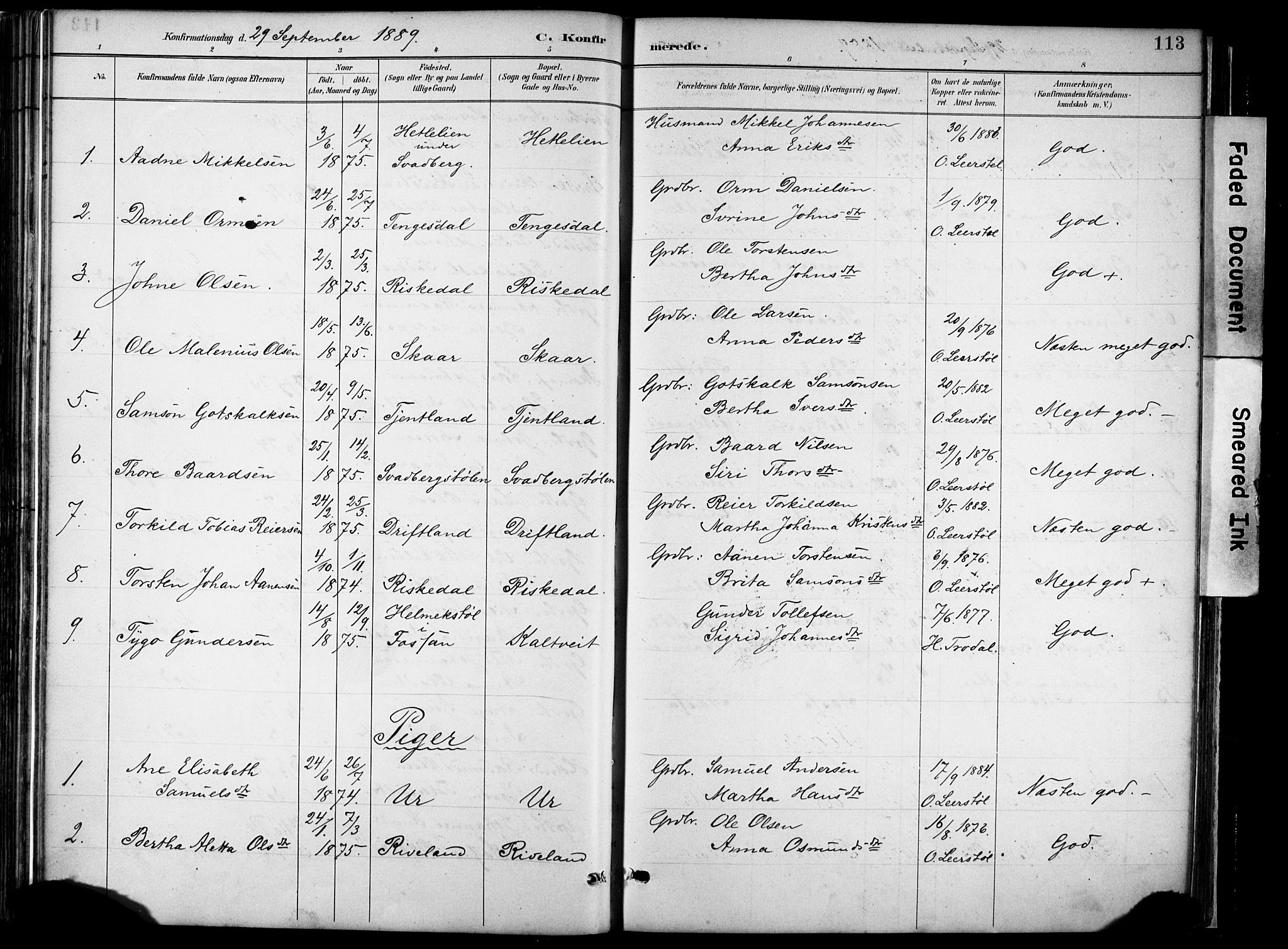 Hjelmeland sokneprestkontor, AV/SAST-A-101843/02/A/L0001: Parish register (official) no. A 16, 1887-1926, p. 113