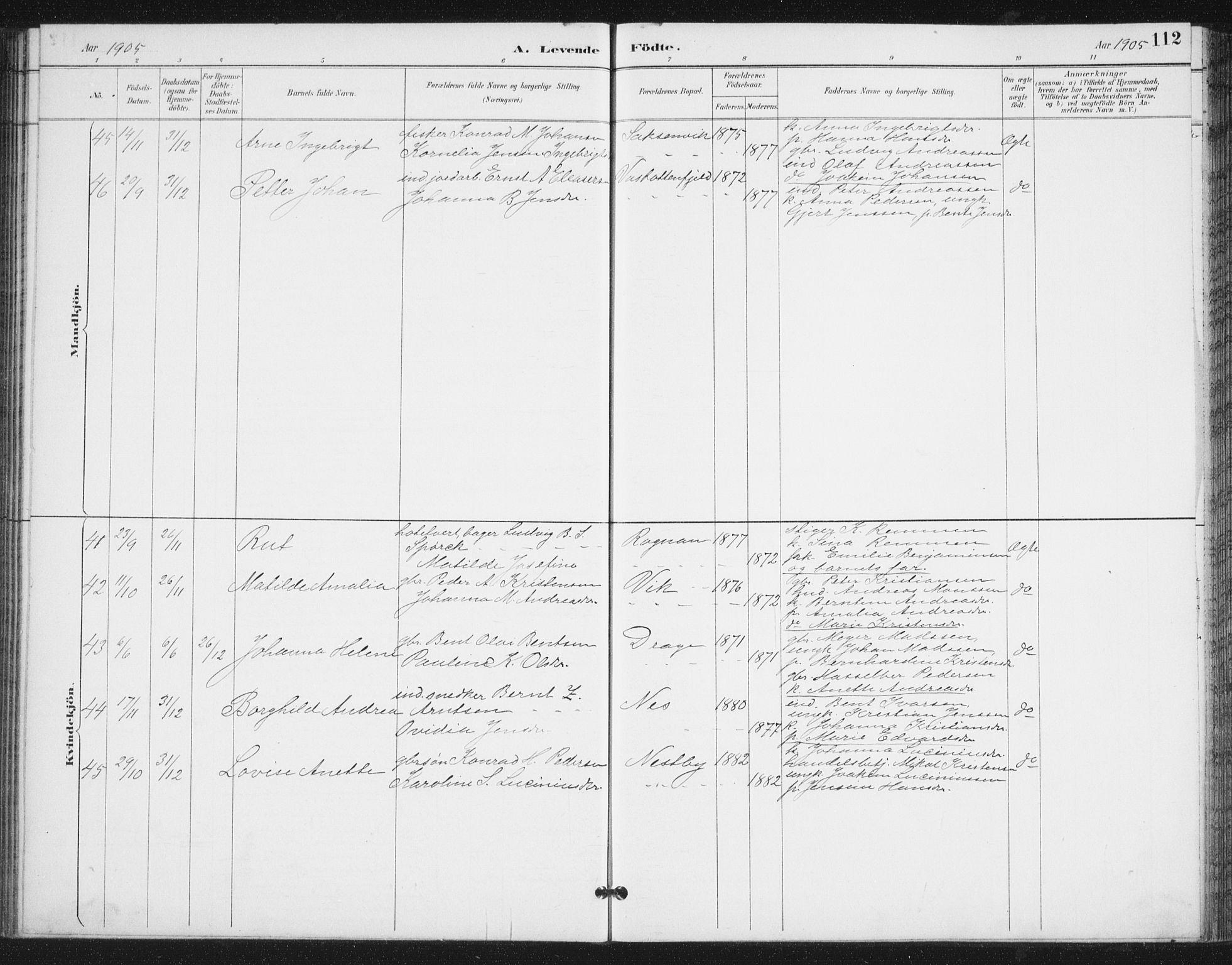 Ministerialprotokoller, klokkerbøker og fødselsregistre - Nordland, SAT/A-1459/847/L0682: Parish register (copy) no. 847C10, 1889-1907, p. 112