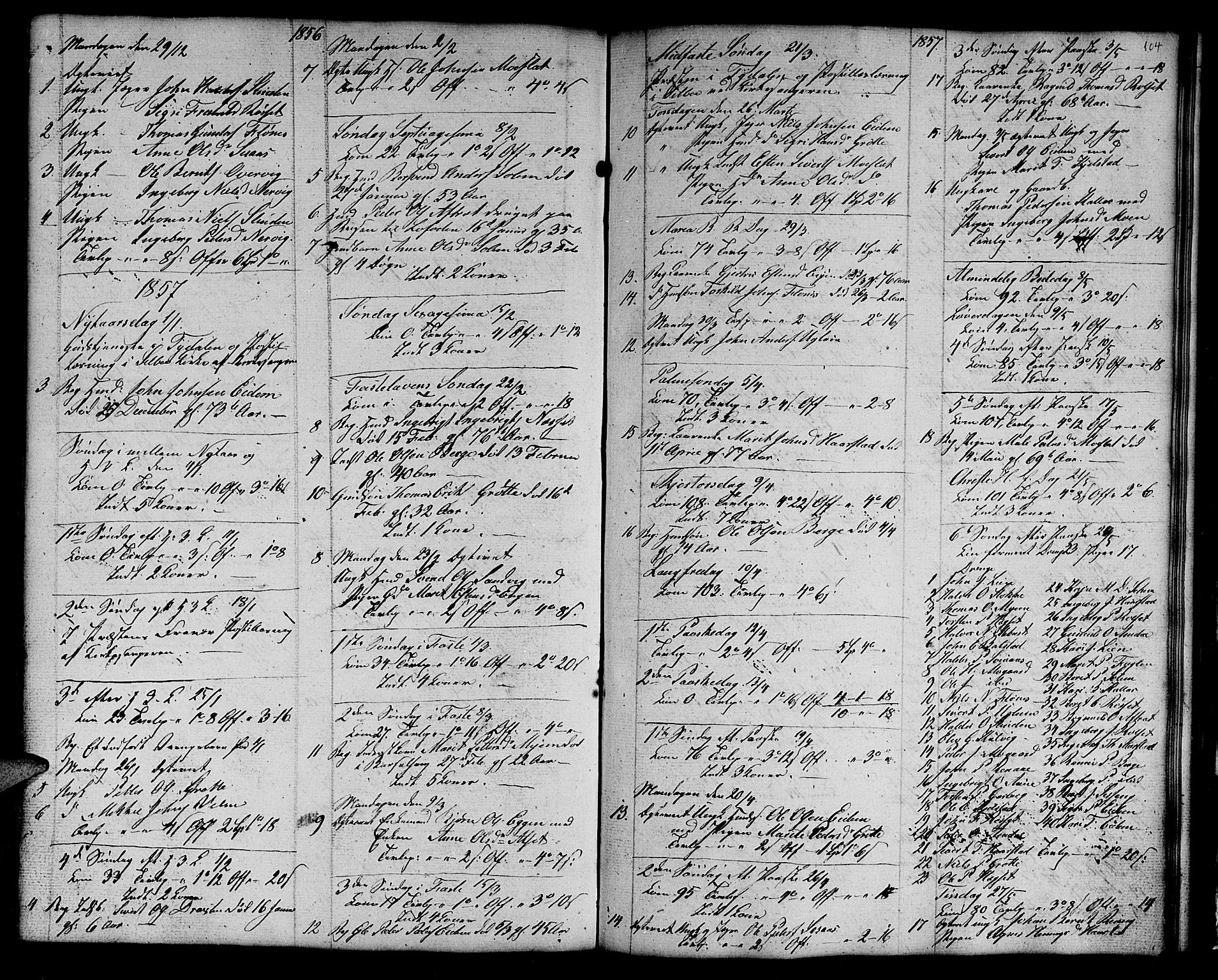 Ministerialprotokoller, klokkerbøker og fødselsregistre - Sør-Trøndelag, SAT/A-1456/695/L1154: Parish register (copy) no. 695C05, 1842-1858, p. 104