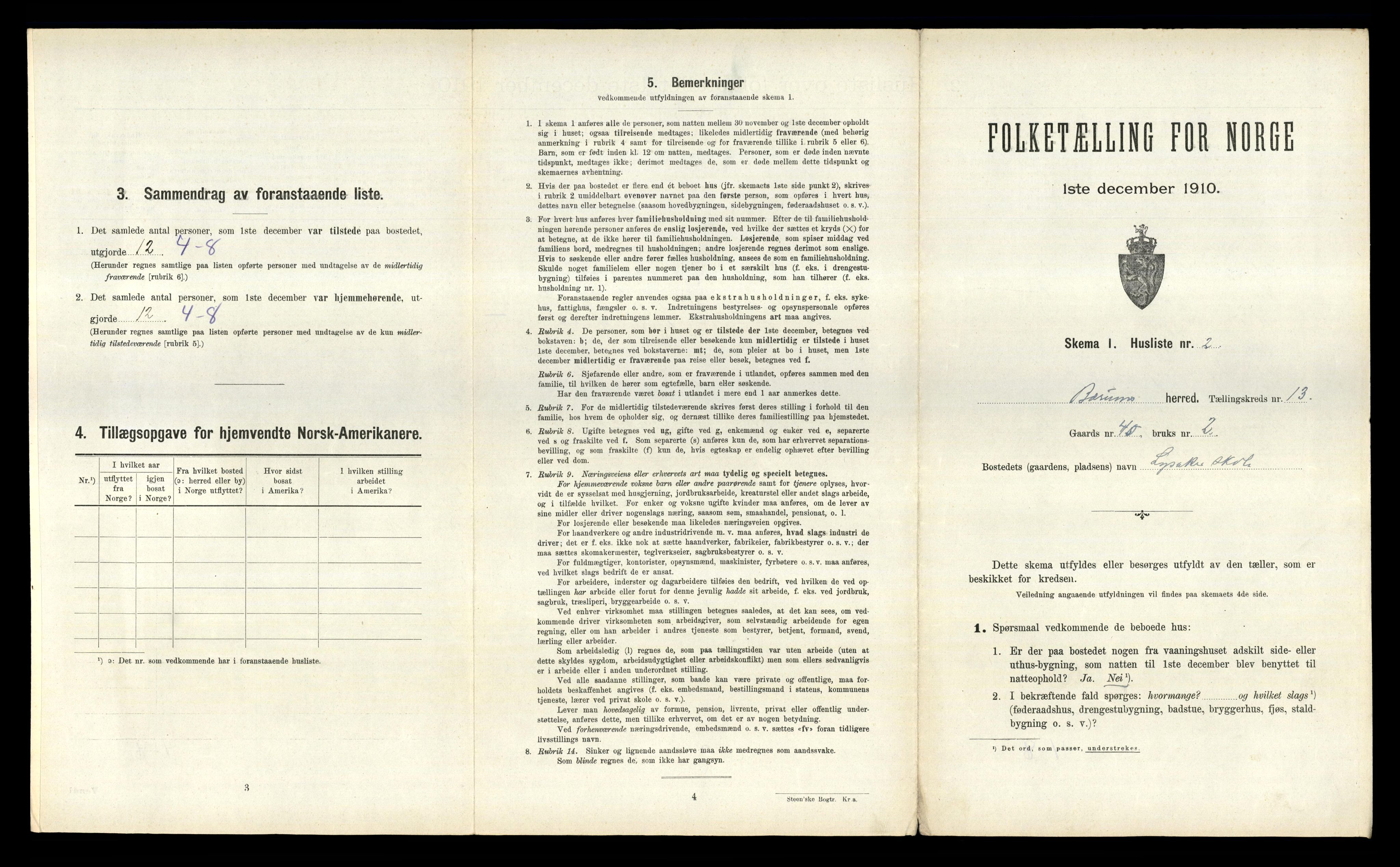 RA, 1910 census for Bærum, 1910, p. 1971