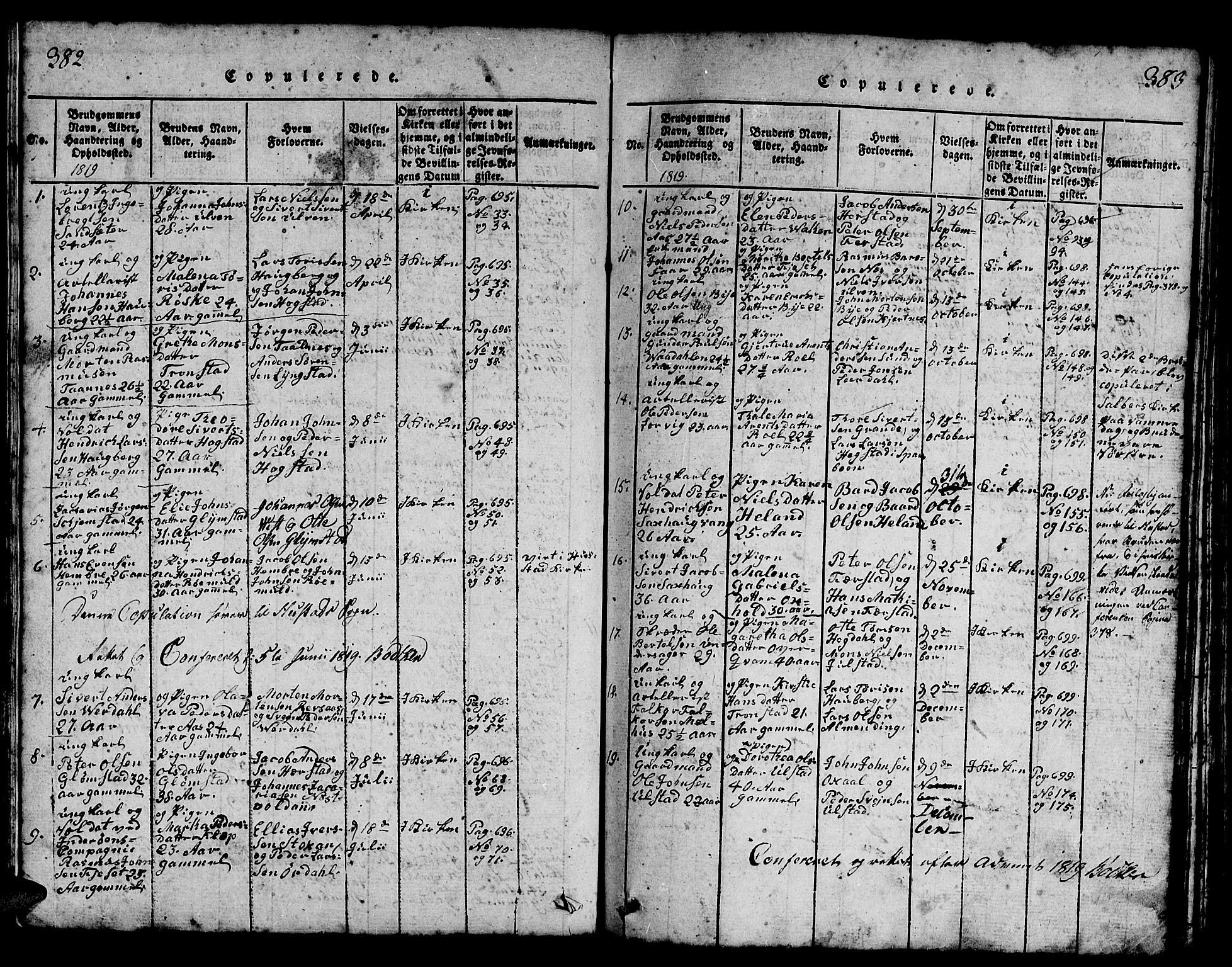Ministerialprotokoller, klokkerbøker og fødselsregistre - Nord-Trøndelag, SAT/A-1458/730/L0298: Parish register (copy) no. 730C01, 1816-1849, p. 382-383