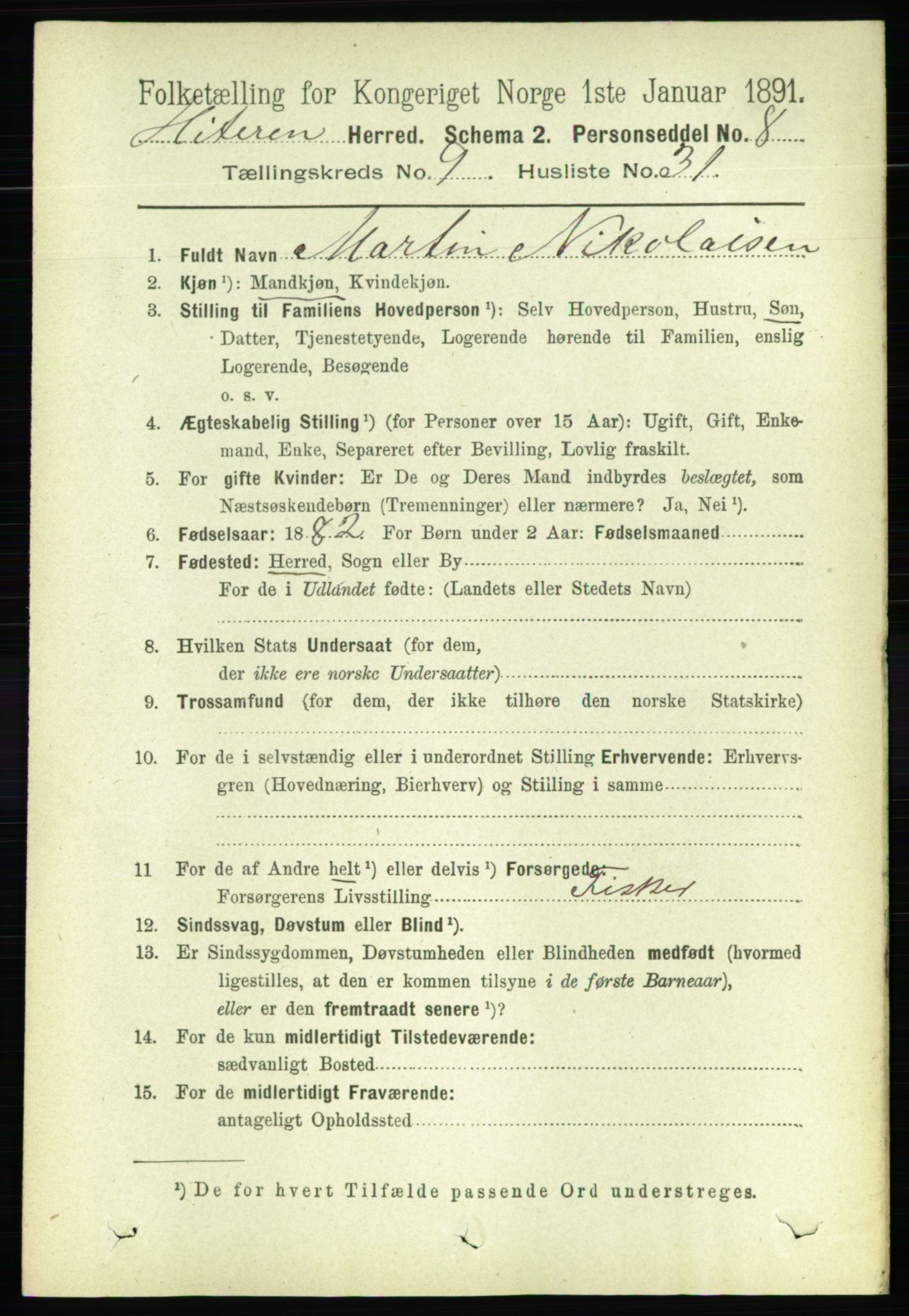 RA, 1891 census for 1617 Hitra, 1891, p. 1974