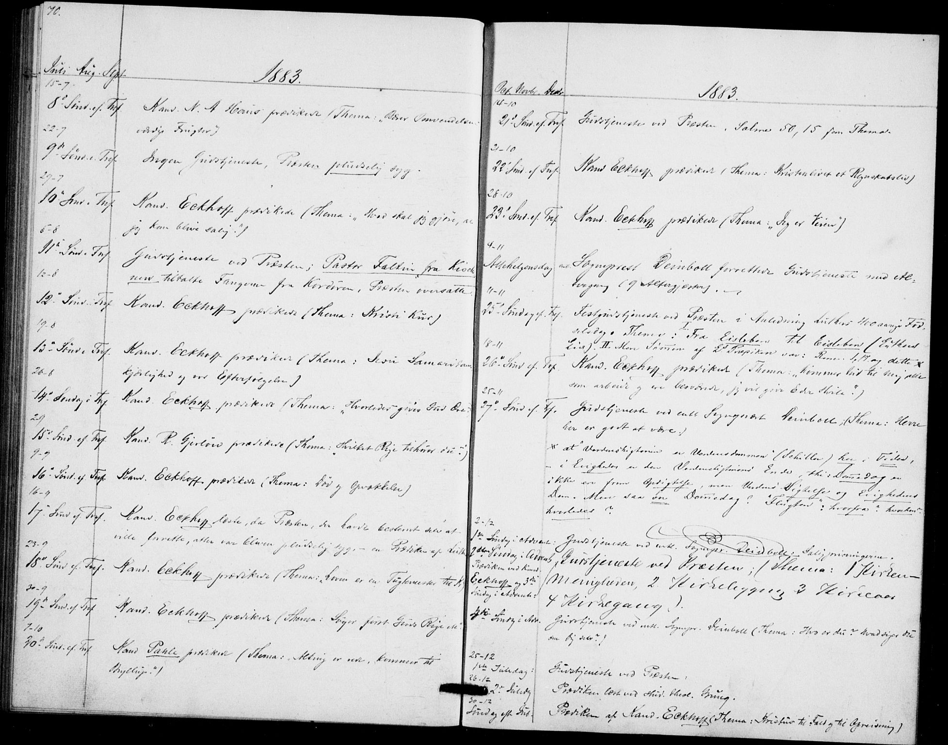 Akershus festnings slaveri Kirkebøker, SAO/A-10841/F/Fa/L0002: Parish register (official) no. 2, 1852-1883, p. 70