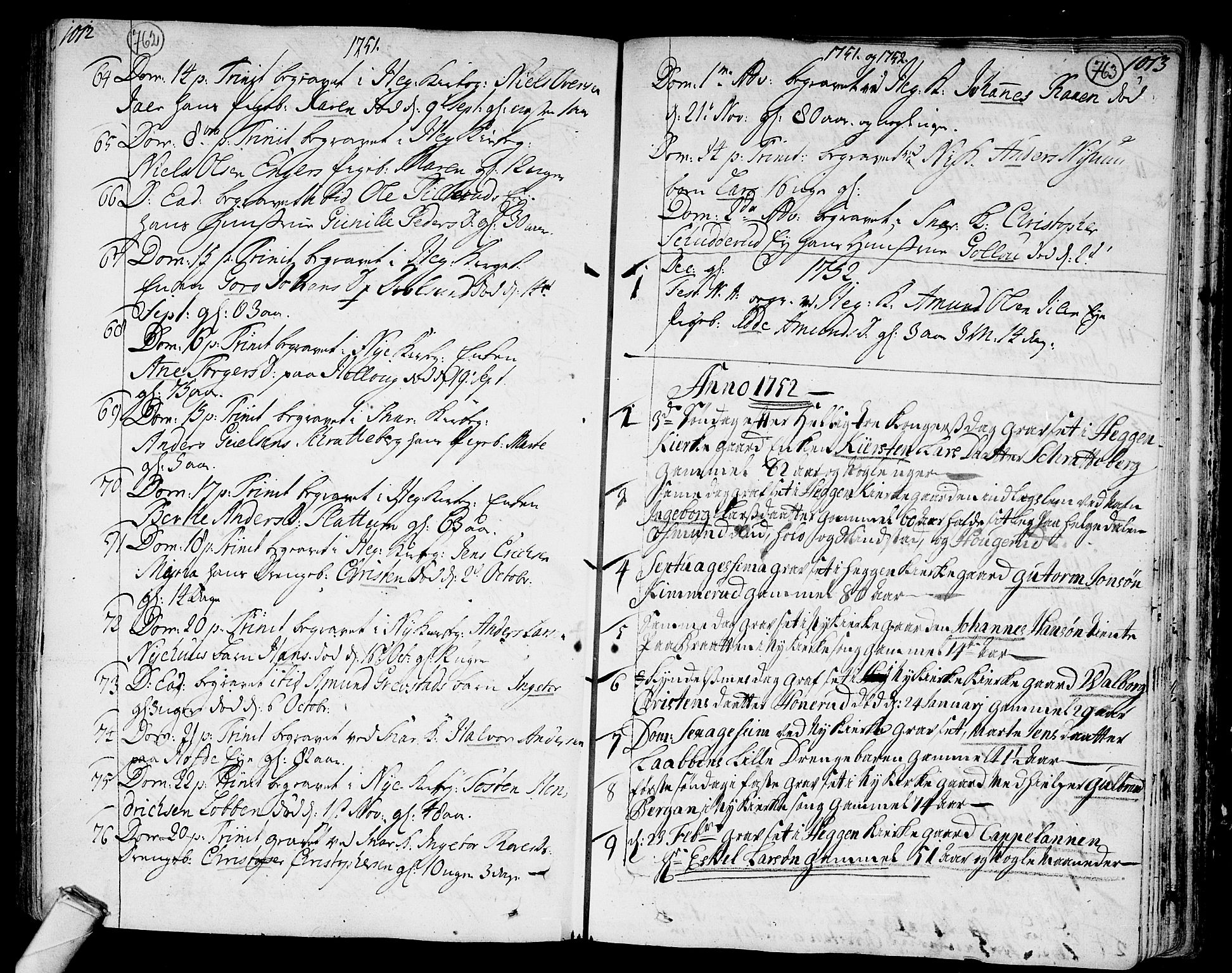 Modum kirkebøker, AV/SAKO-A-234/F/Fa/L0002: Parish register (official) no. 2, 1741-1782, p. 762-763