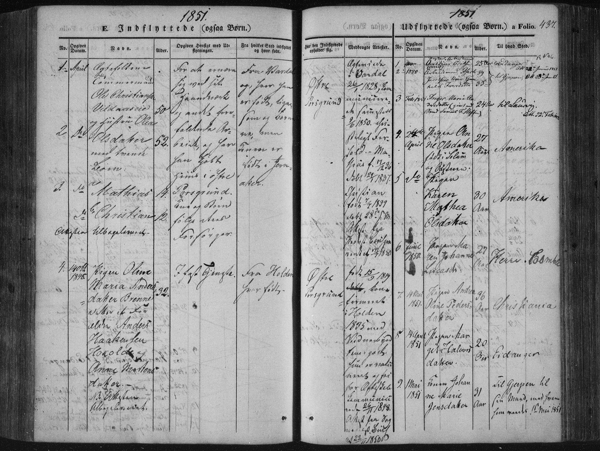 Porsgrunn kirkebøker , SAKO/A-104/F/Fa/L0006: Parish register (official) no. 6, 1841-1857, p. 437