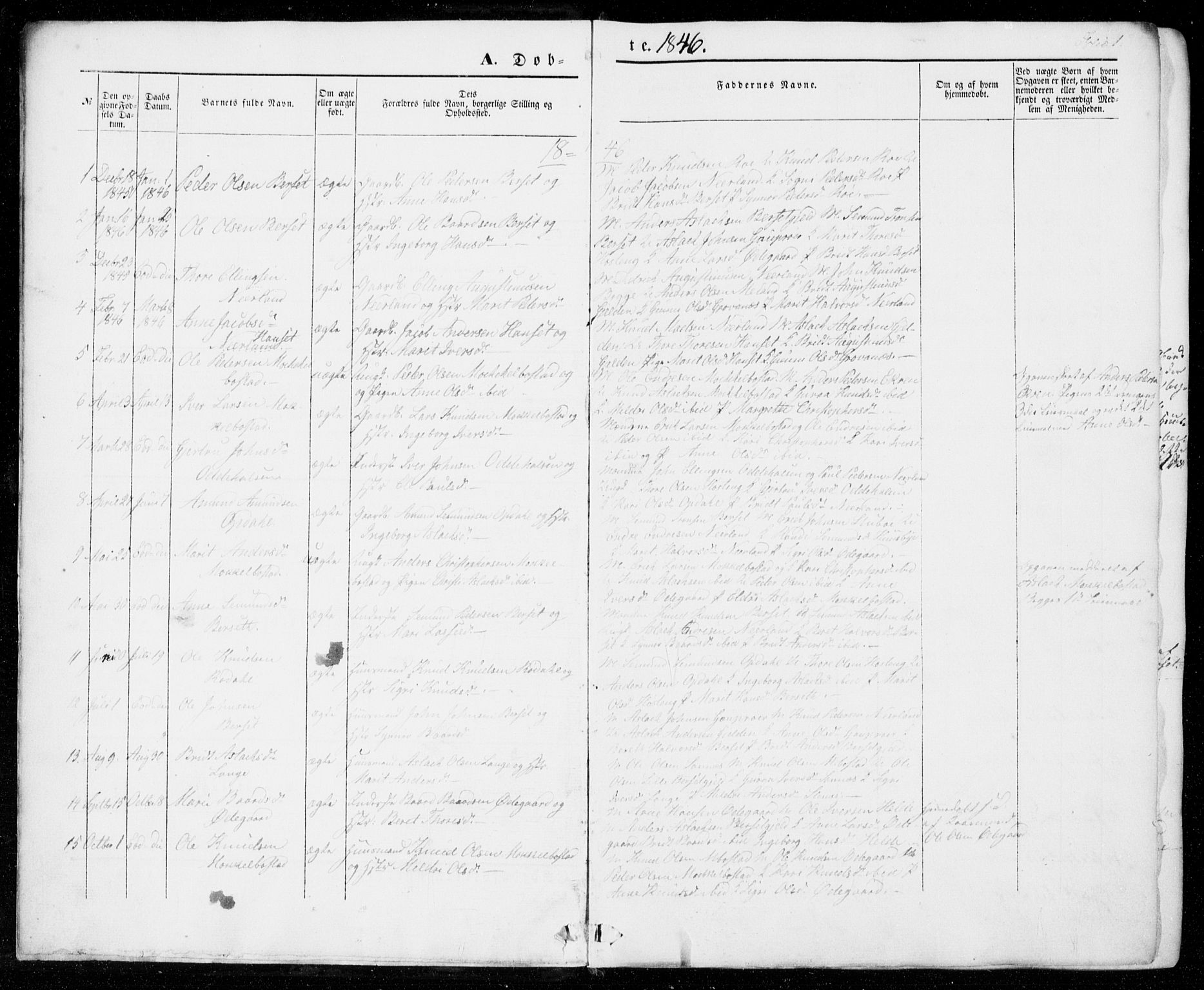 Ministerialprotokoller, klokkerbøker og fødselsregistre - Møre og Romsdal, SAT/A-1454/554/L0643: Parish register (official) no. 554A01, 1846-1879, p. 1
