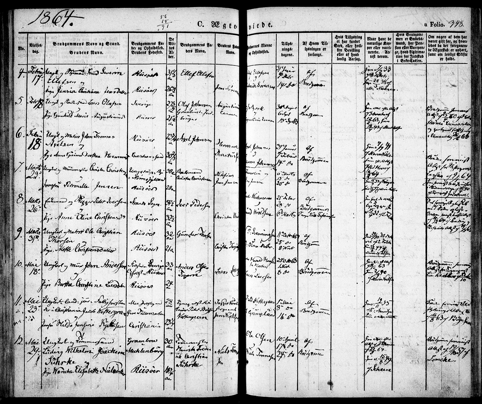 Risør sokneprestkontor, AV/SAK-1111-0035/F/Fa/L0003: Parish register (official) no. A 3, 1838-1864, p. 348