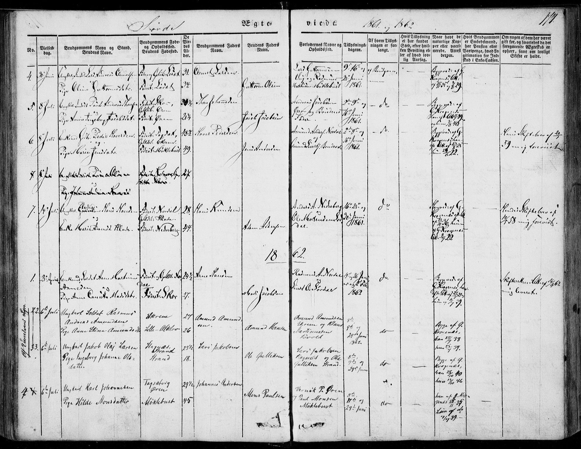 Ministerialprotokoller, klokkerbøker og fødselsregistre - Møre og Romsdal, AV/SAT-A-1454/502/L0023: Parish register (official) no. 502A01, 1844-1873, p. 174