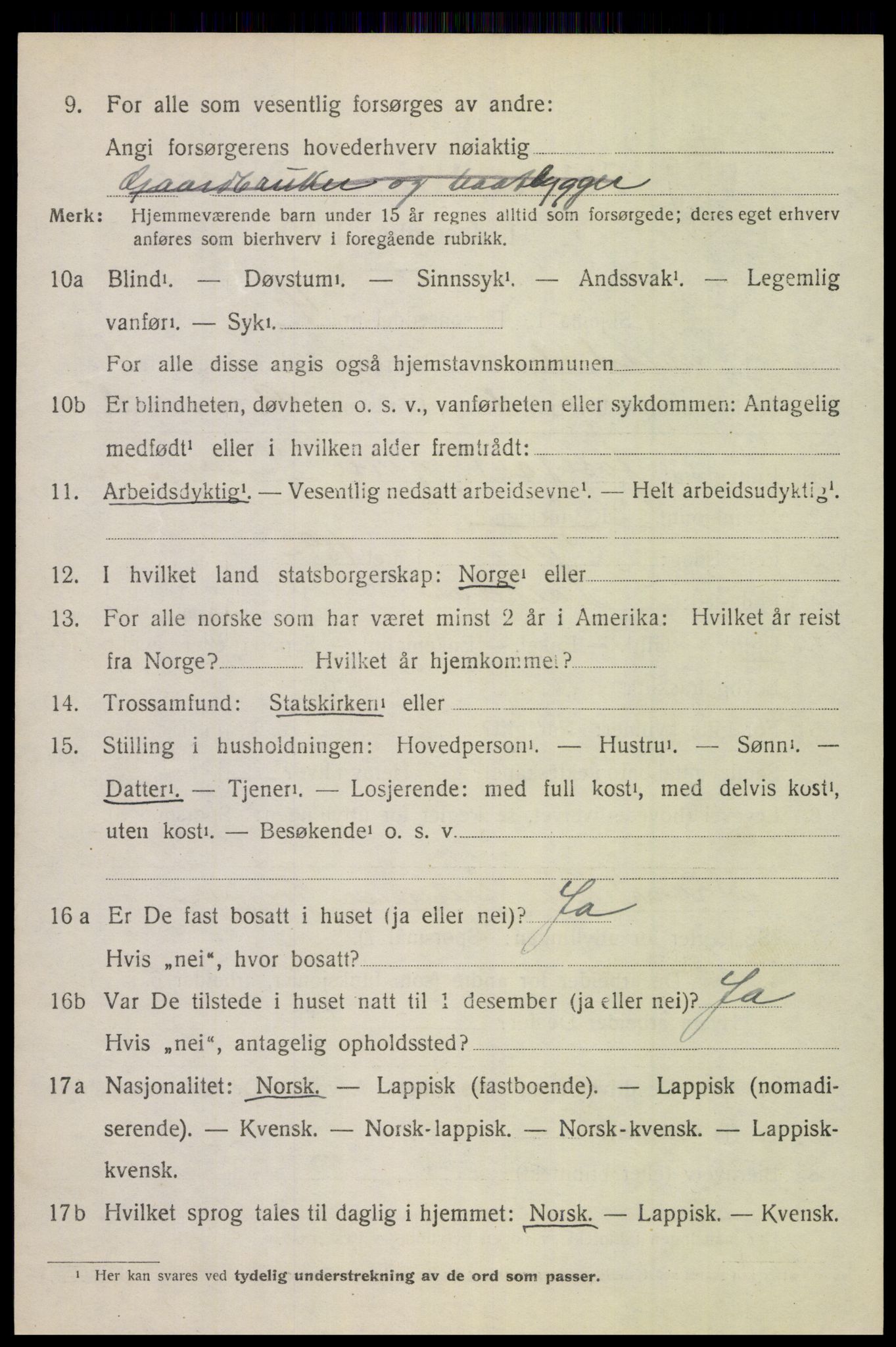 SAT, 1920 census for Saltdal, 1920, p. 6438