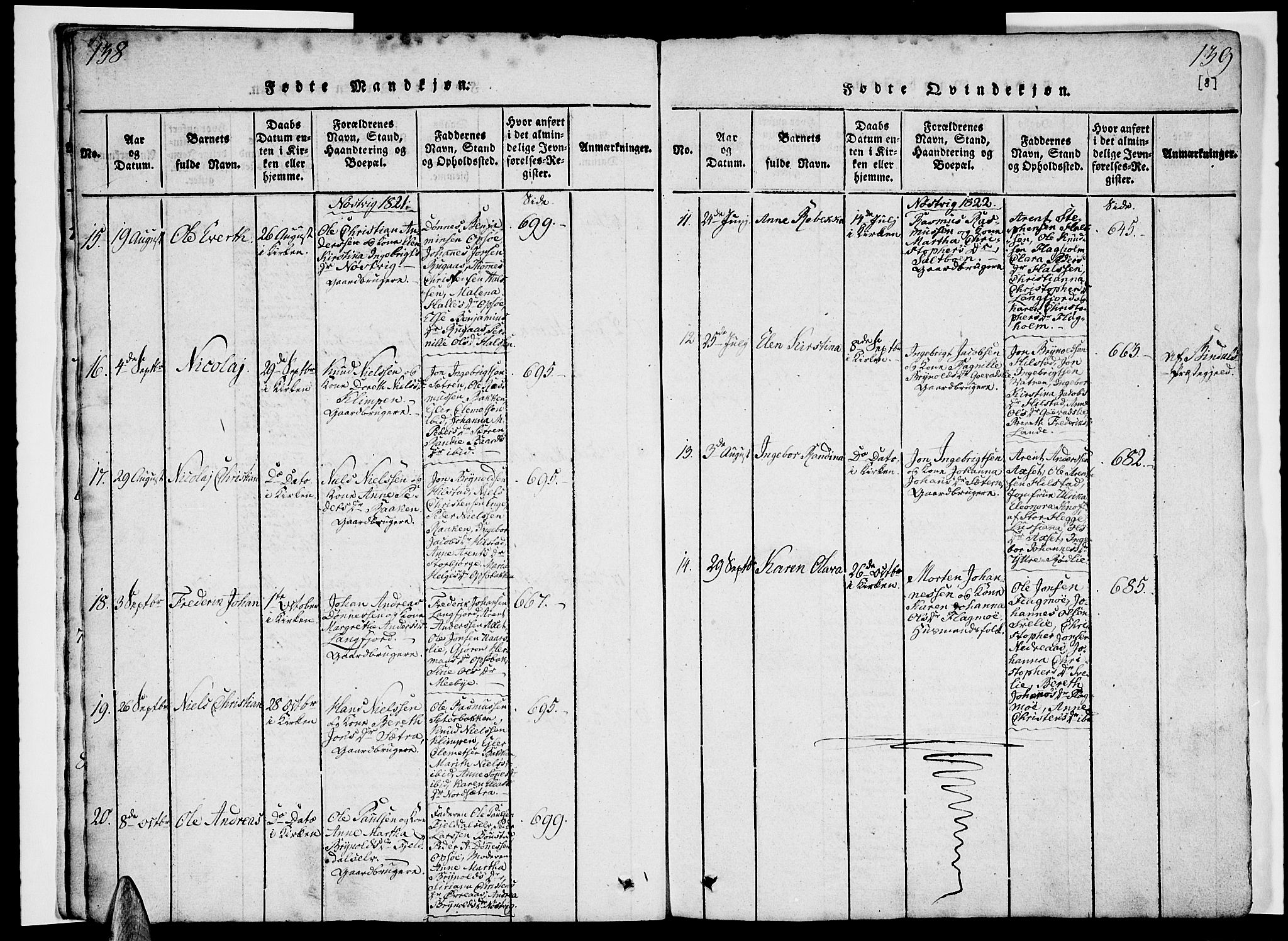 Ministerialprotokoller, klokkerbøker og fødselsregistre - Nordland, SAT/A-1459/814/L0223: Parish register (official) no. 814A04, 1820-1833, p. 138-139