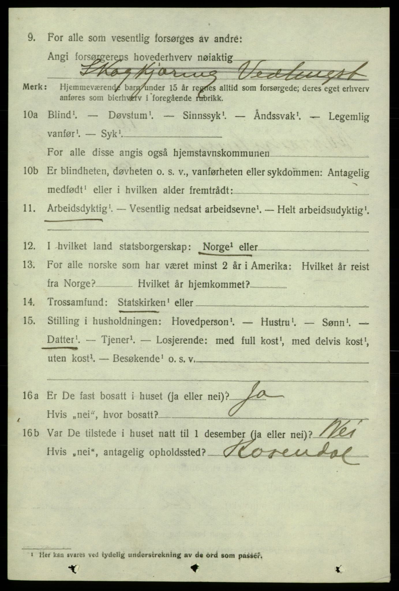 SAB, 1920 census for Kvinnherad, 1920, p. 6895