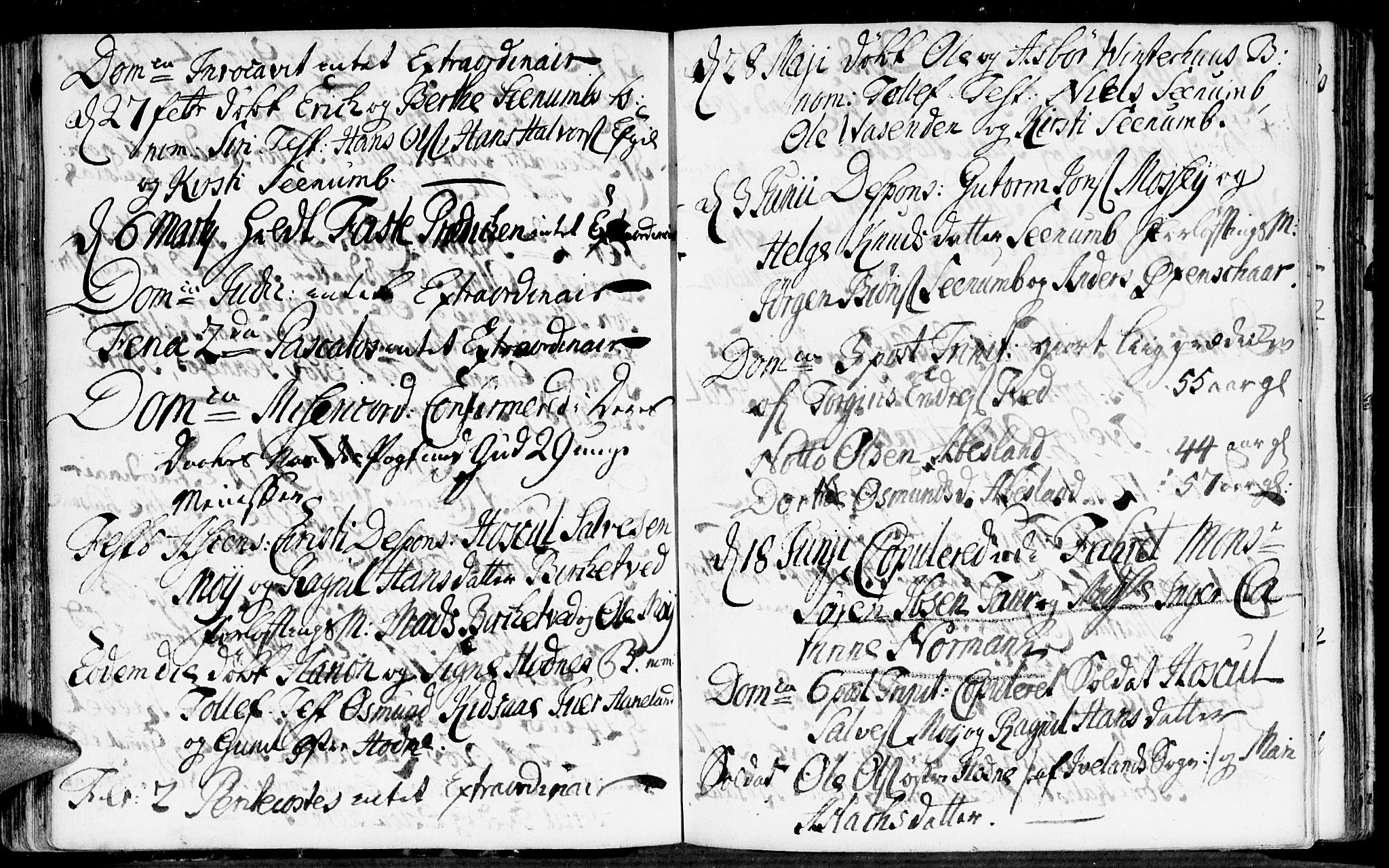 Evje sokneprestkontor, SAK/1111-0008/F/Fa/Fab/L0001: Parish register (official) no. A 1, 1704-1764, p. 142-143