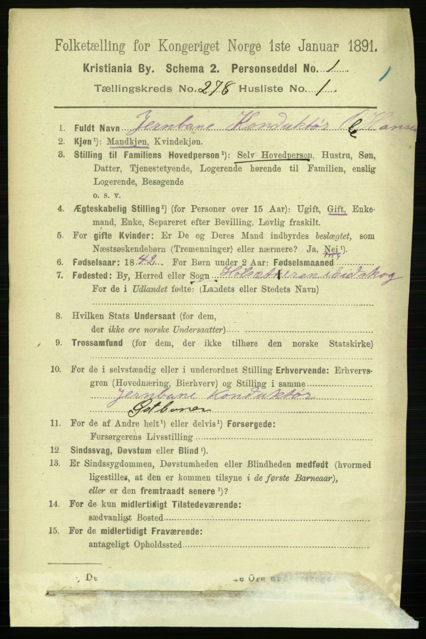 RA, 1891 census for 0301 Kristiania, 1891, p. 168725