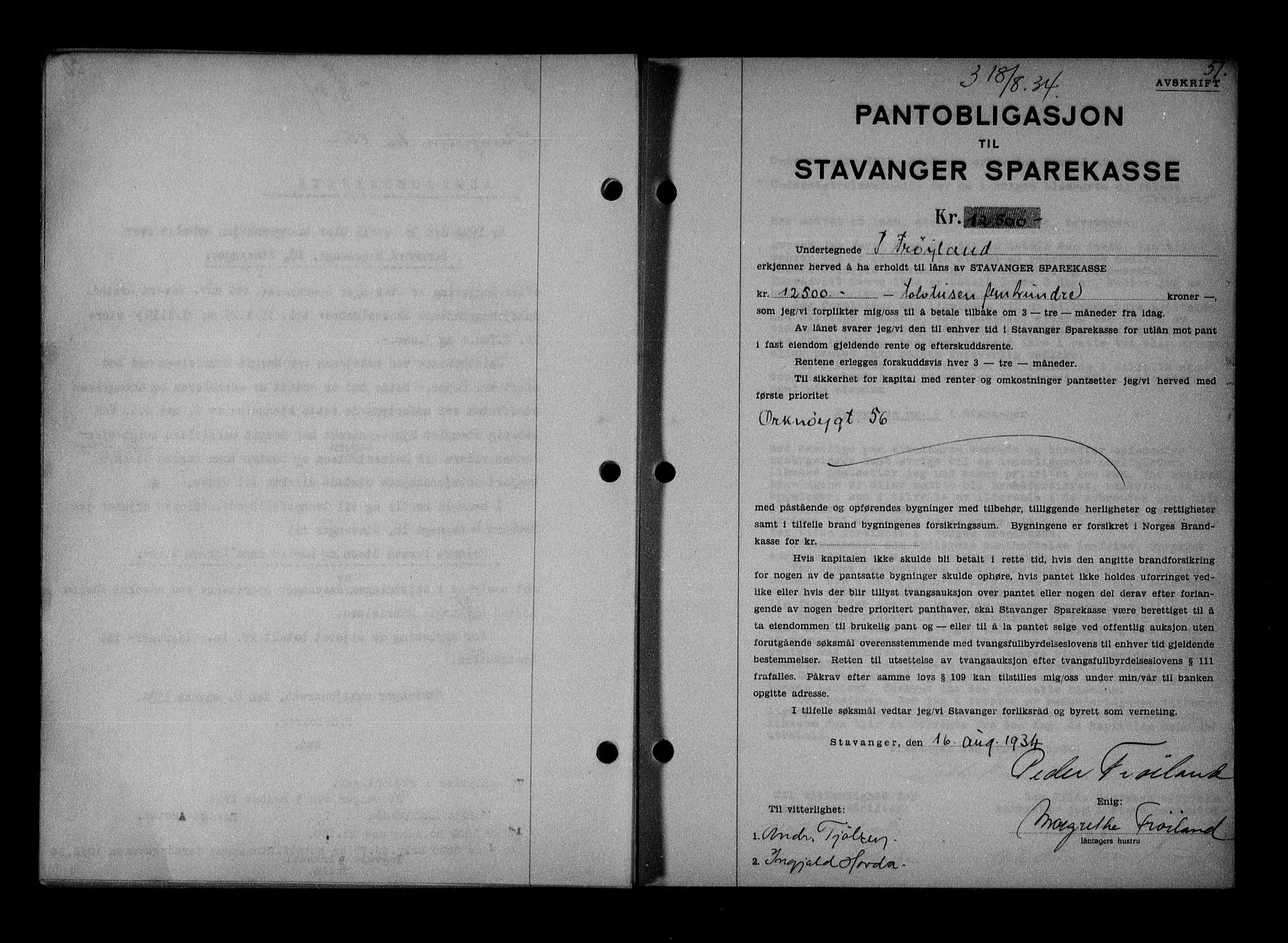 Stavanger byrett, SAST/A-100455/001/4/41/410BB/L0007: Mortgage book no. 57, 1934-1934, Deed date: 18.08.1934