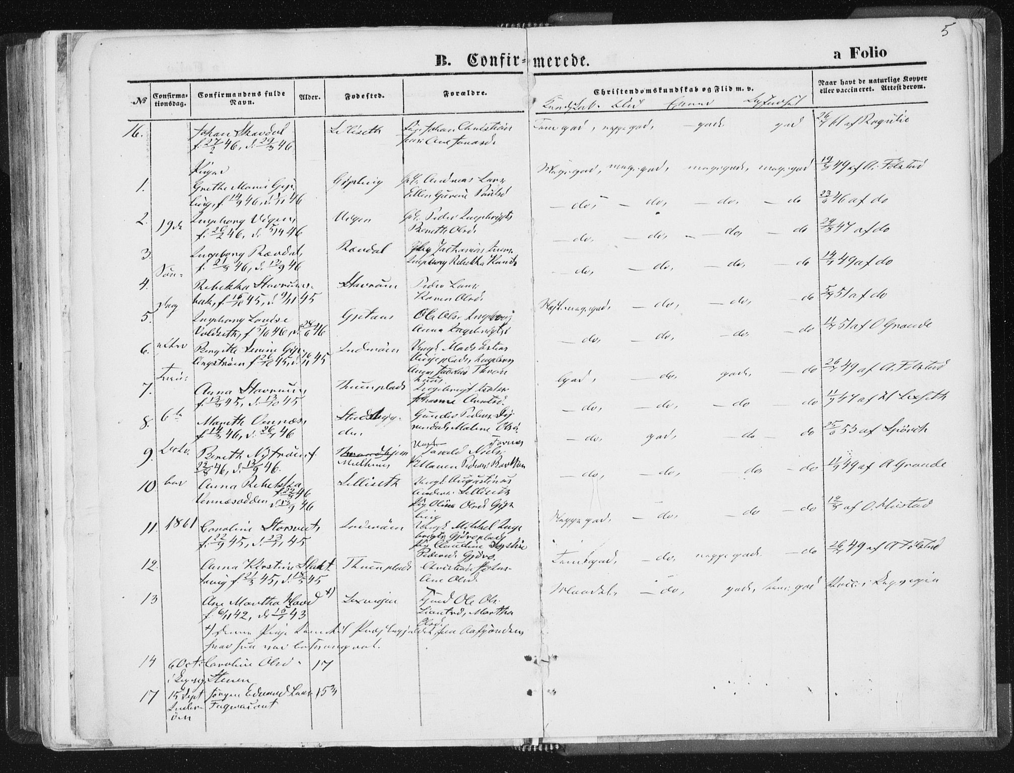 Ministerialprotokoller, klokkerbøker og fødselsregistre - Nord-Trøndelag, SAT/A-1458/744/L0418: Parish register (official) no. 744A02, 1843-1866, p. 5