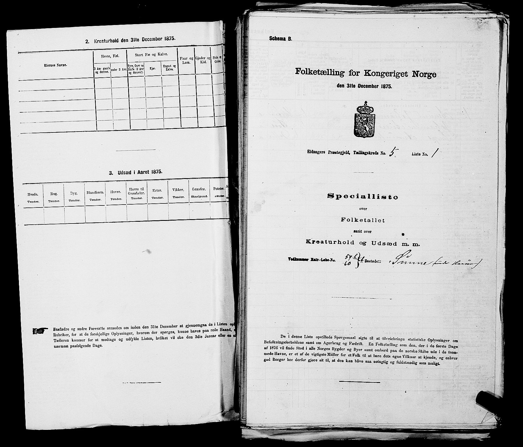 SAKO, 1875 census for 0813P Eidanger, 1875, p. 908