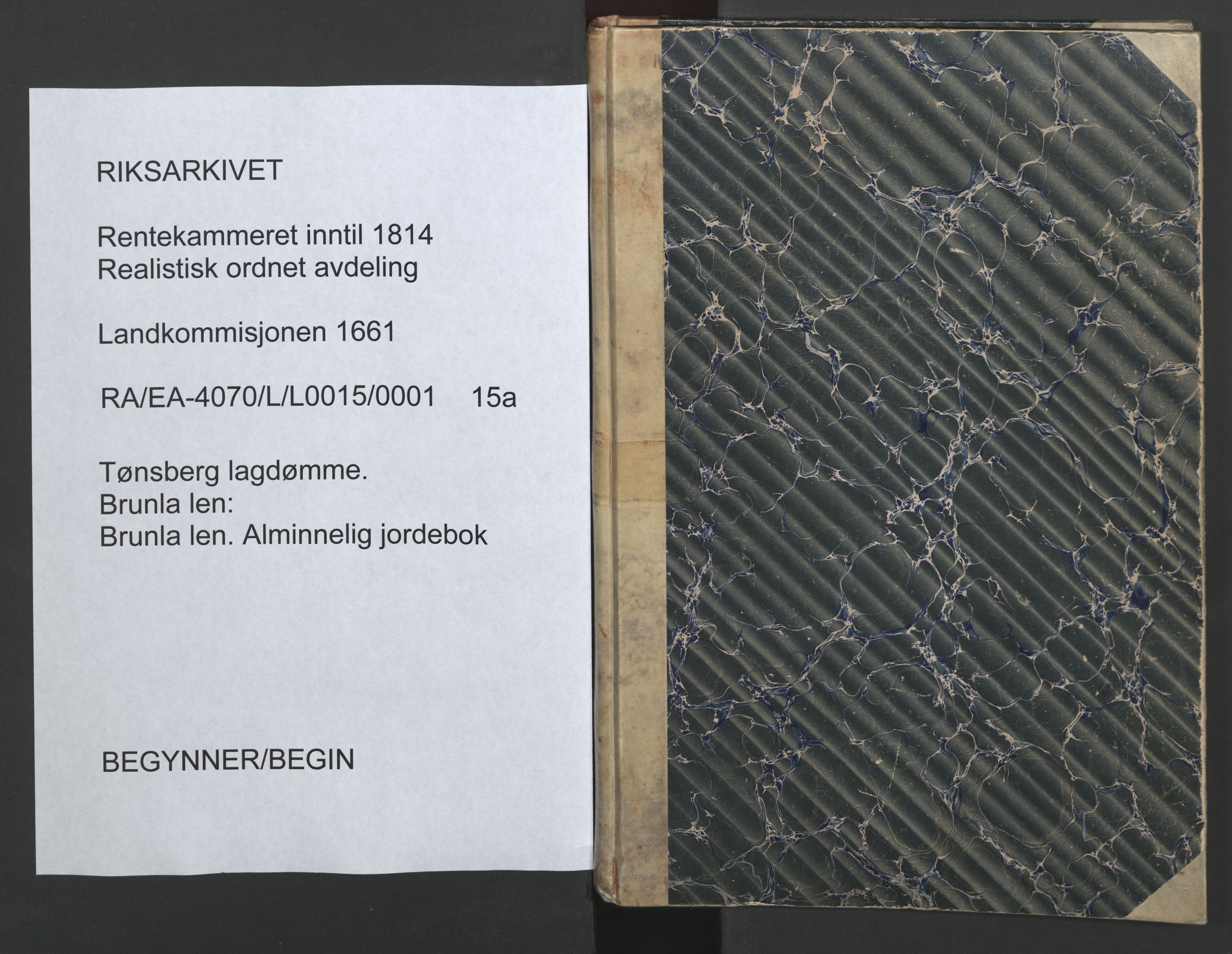 Rentekammeret inntil 1814, Realistisk ordnet avdeling, RA/EA-4070/L/L0015/0001: Tønsberg lagdømme. Brunla len: / Brunla len. Alminnelig jordebok, 1661