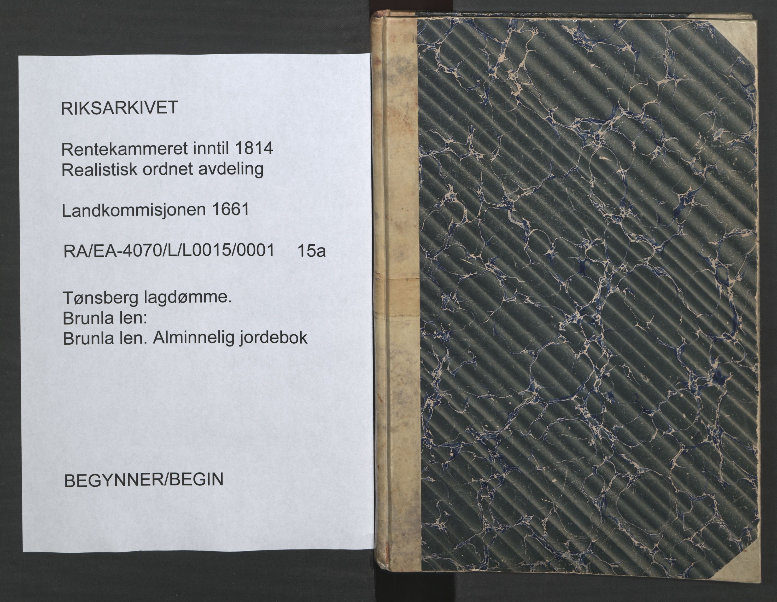 Rentekammeret inntil 1814, Realistisk ordnet avdeling, AV/RA-EA-4070/L/L0015/0001: Tønsberg lagdømme. Brunla len: / Brunla len. Alminnelig jordebok, 1661