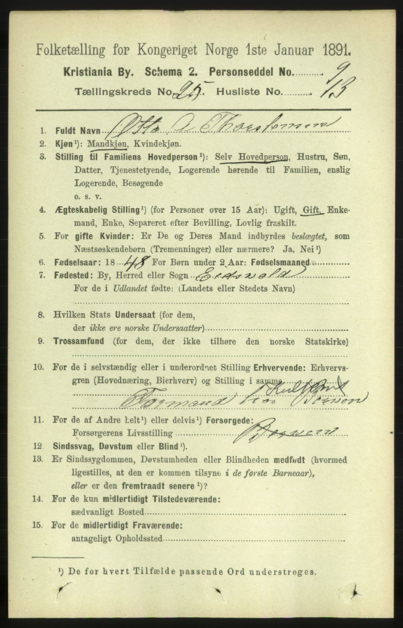 RA, 1891 census for 0301 Kristiania, 1891, p. 12434