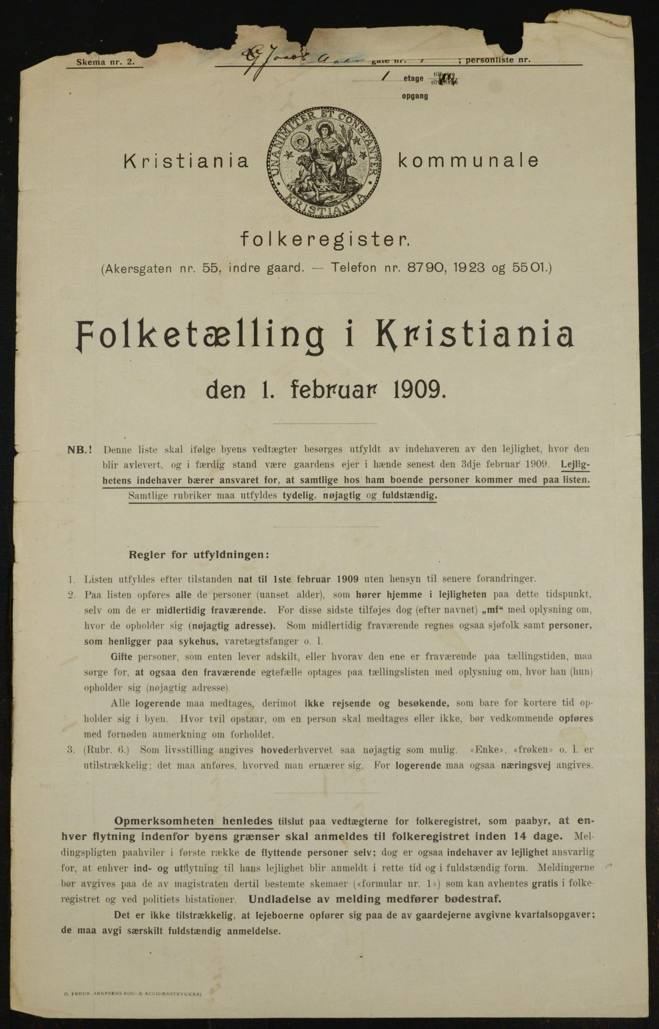 OBA, Municipal Census 1909 for Kristiania, 1909, p. 40839